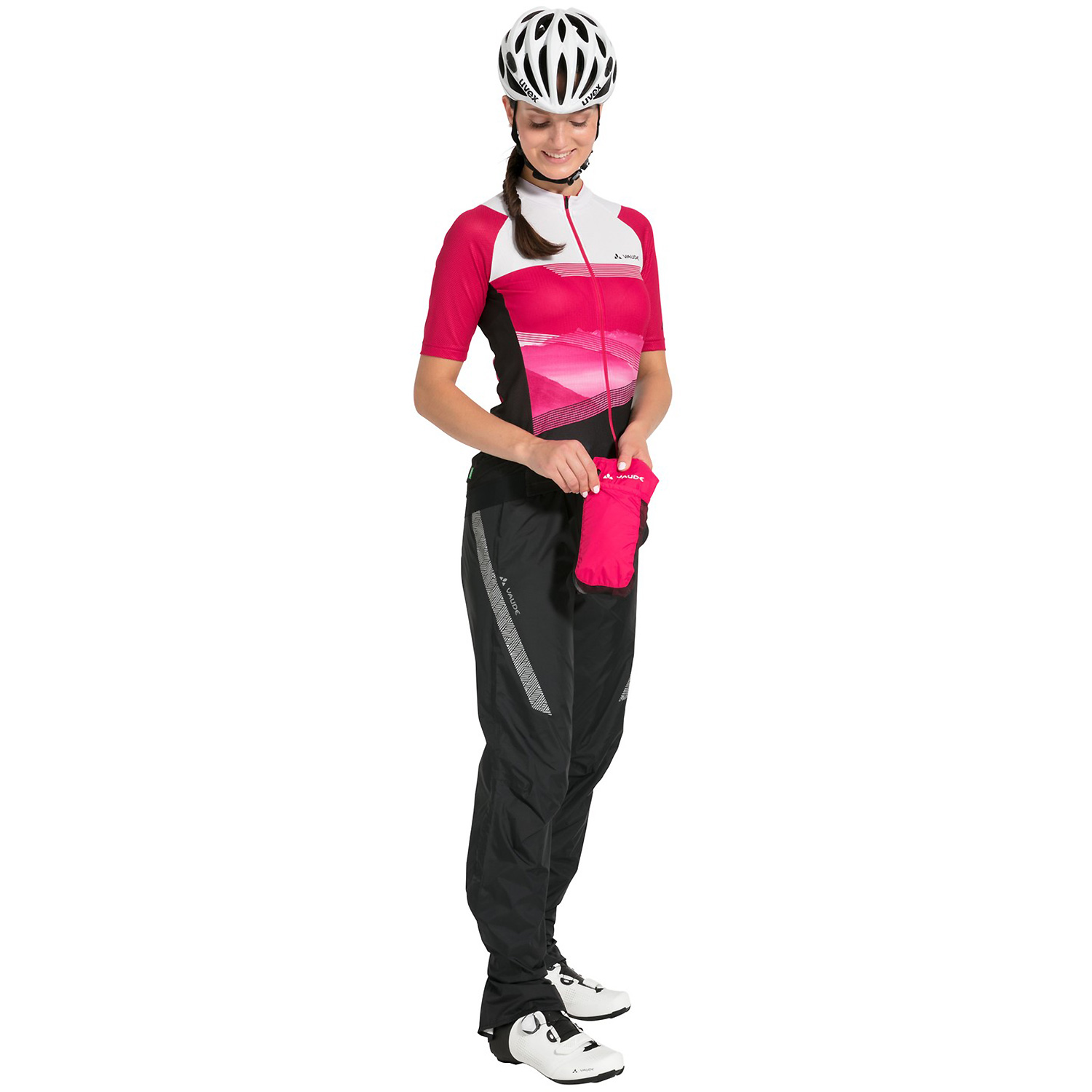Damen VauDe Schwarz Wo Luminum Perf. Pants II 010 40 Regenhose