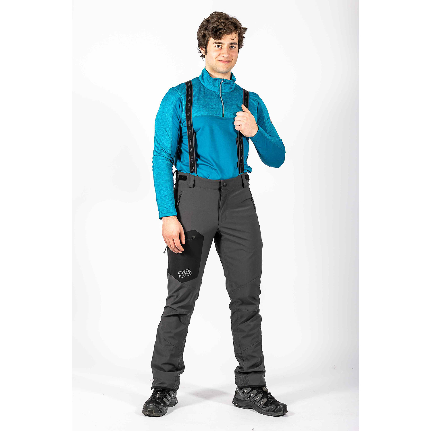 Herren Maul Sport Dunkelgrau Donnersberg II-Megastretchflee 4501 58 Schlupfjacke