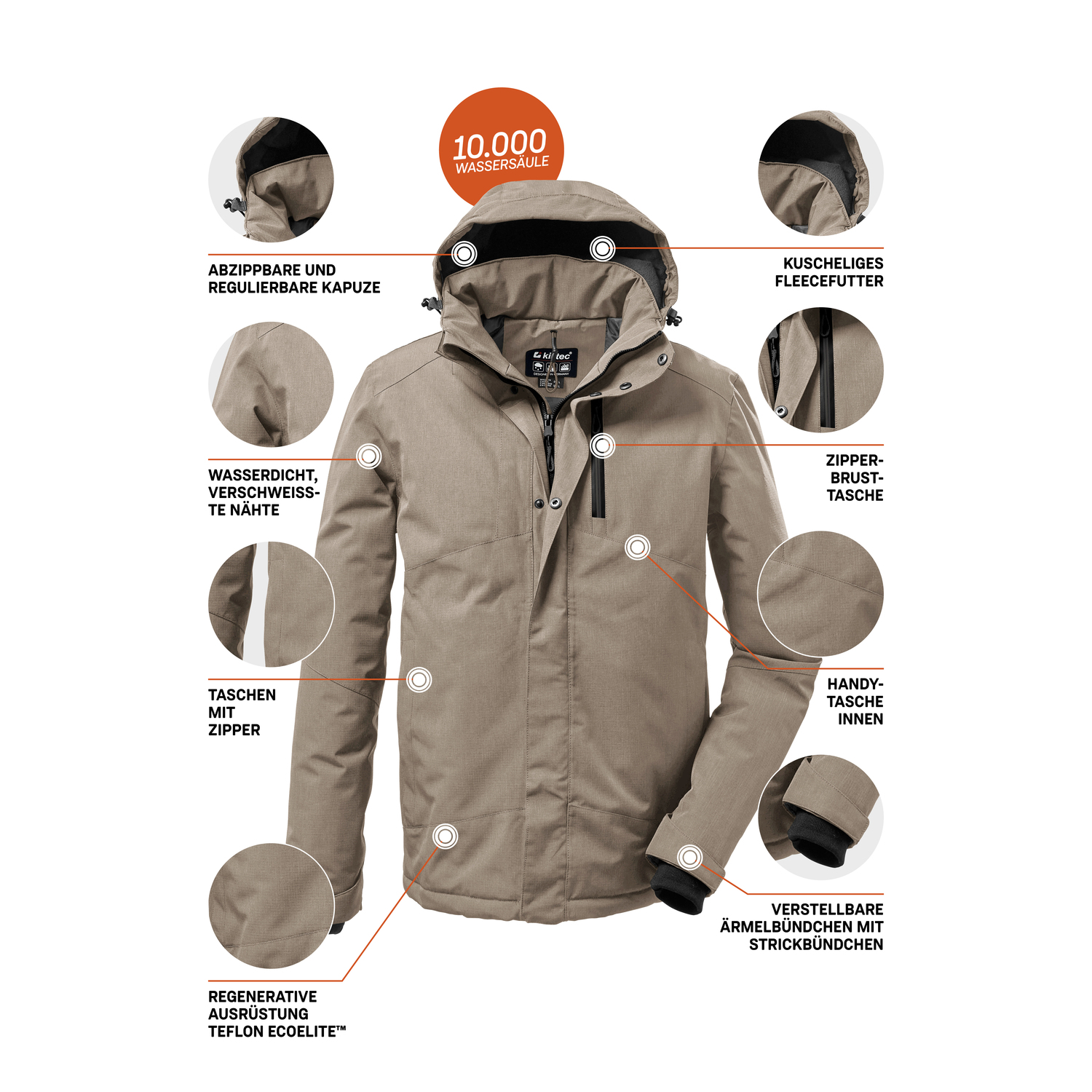 Herren killtec Sand