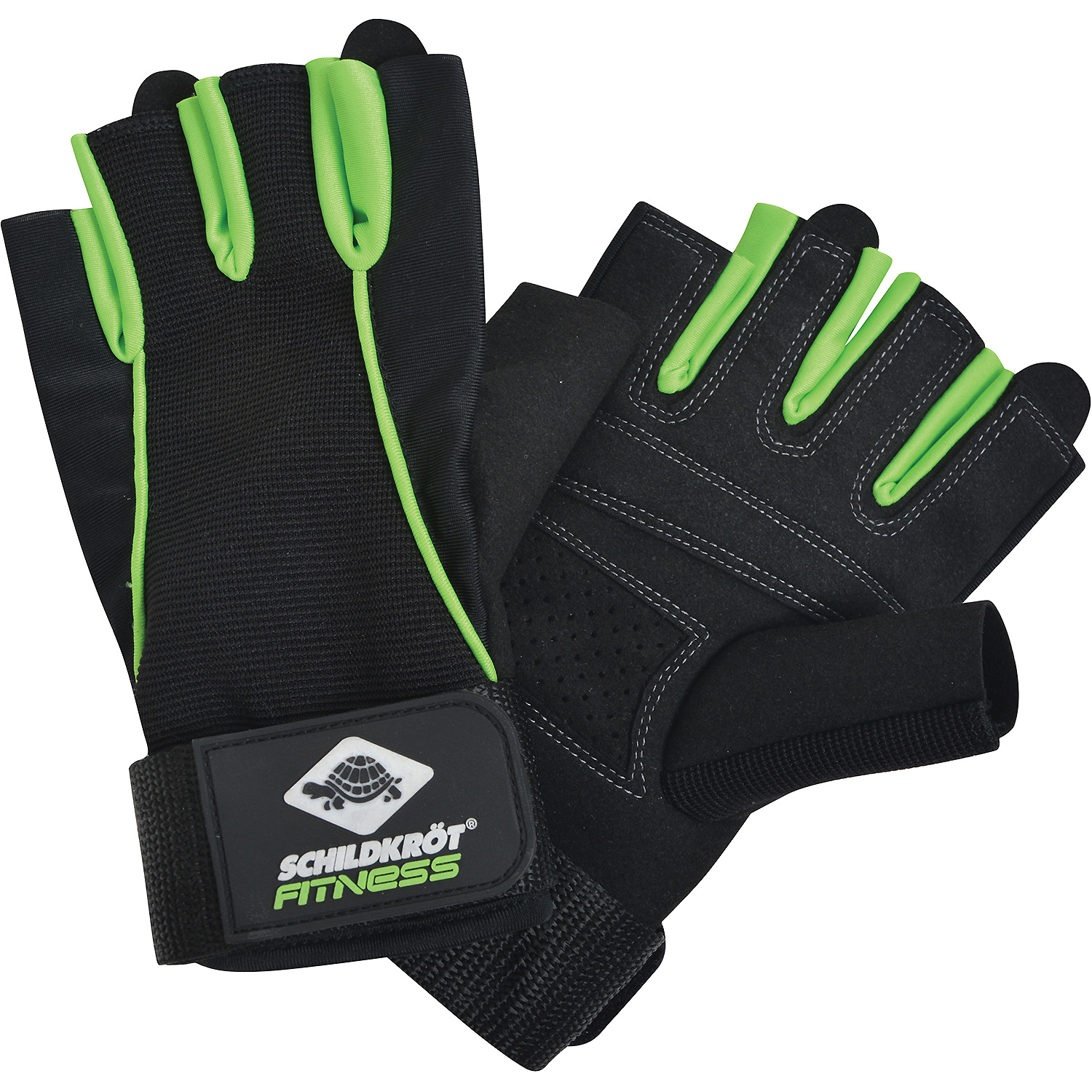 Herren Schildkröt FITNESS wie abgebildet HANDSCHUH PRO  (Größe S-M und L-XL, black-green) 000 S/M Handschuh
