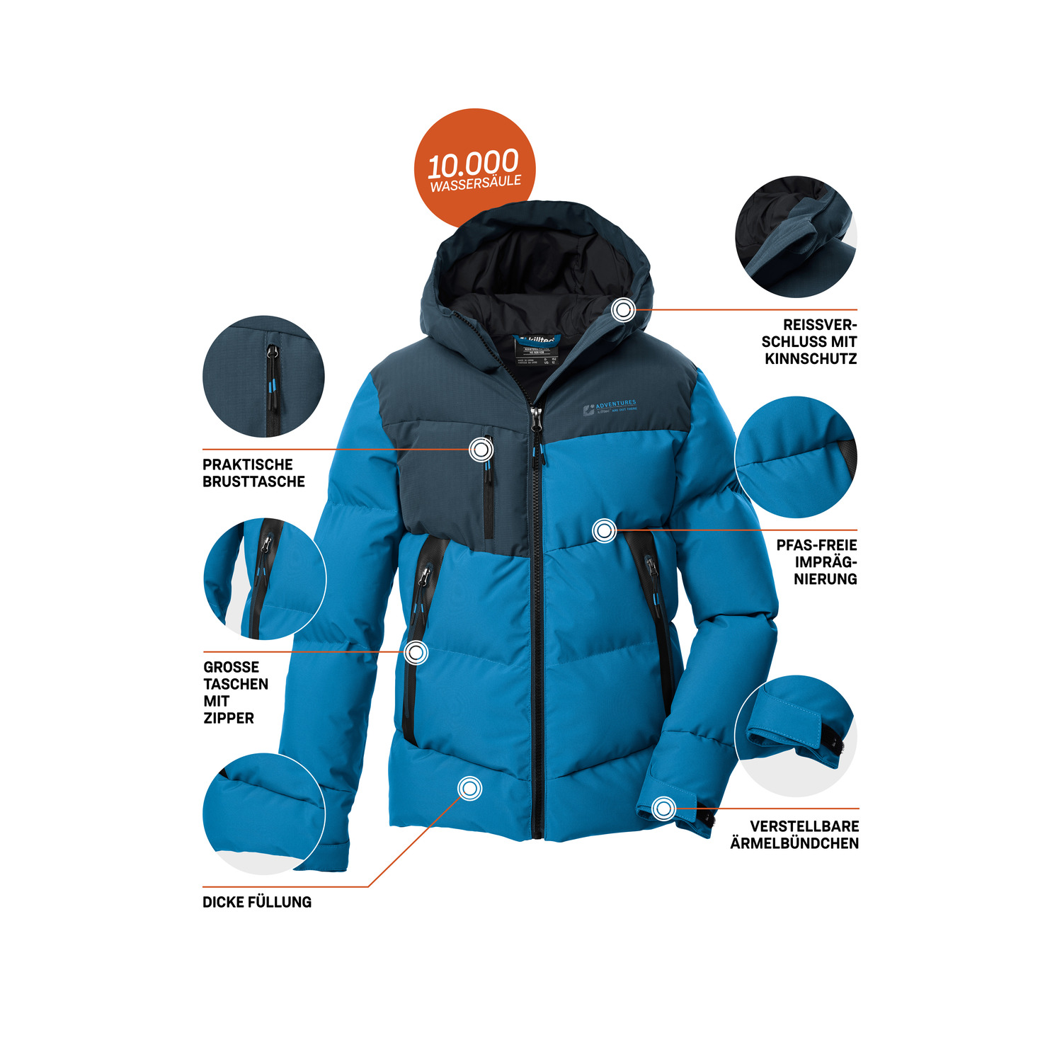 Kinder killtec Azurblau KOW 230 BYS QLTD JCKT 00932 164 Unterjacke