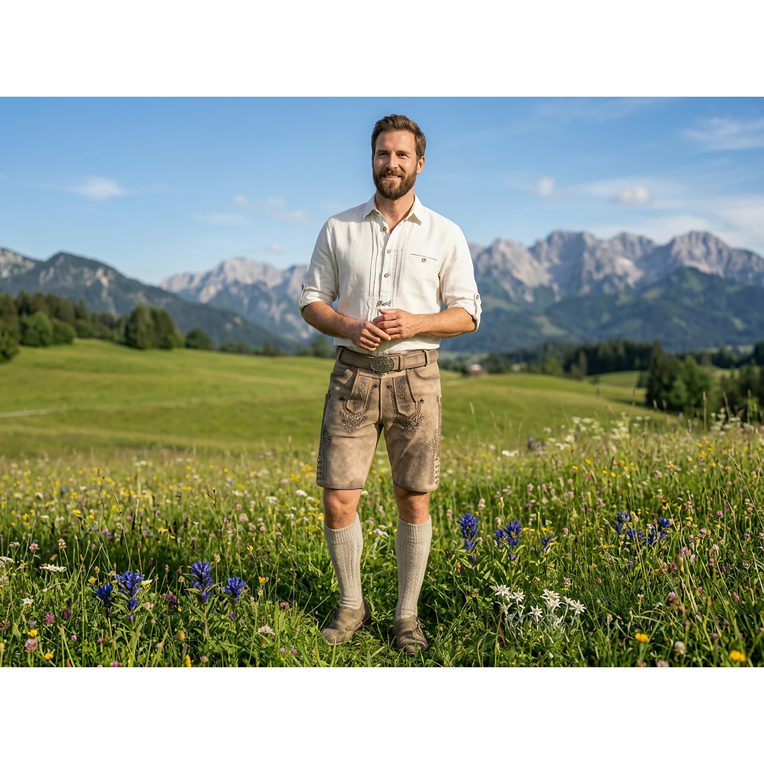Herren Wiesnkönig Braun Sepp Lederhose