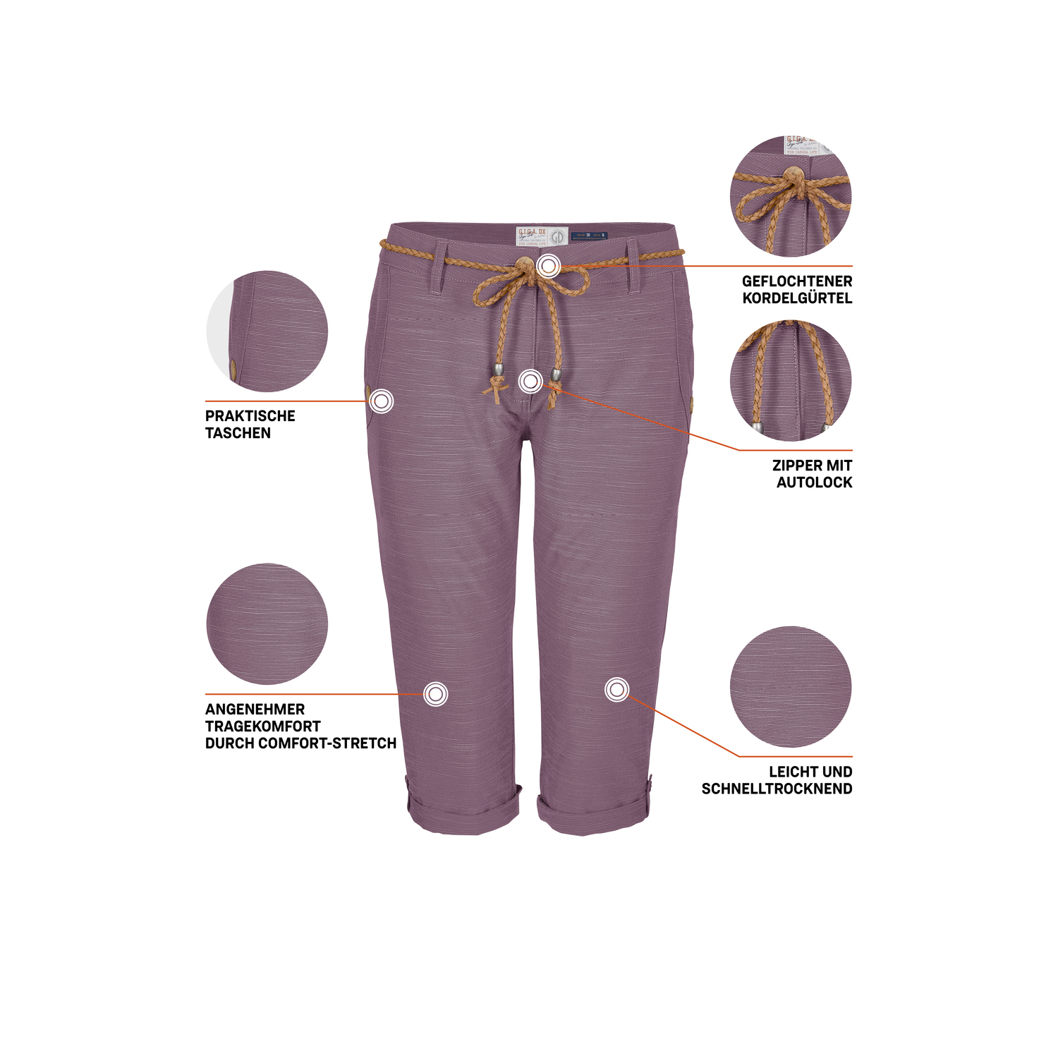 Damen G.I.G.A. DX by killtec Violett GS 93 WMN PNTS Caprihose