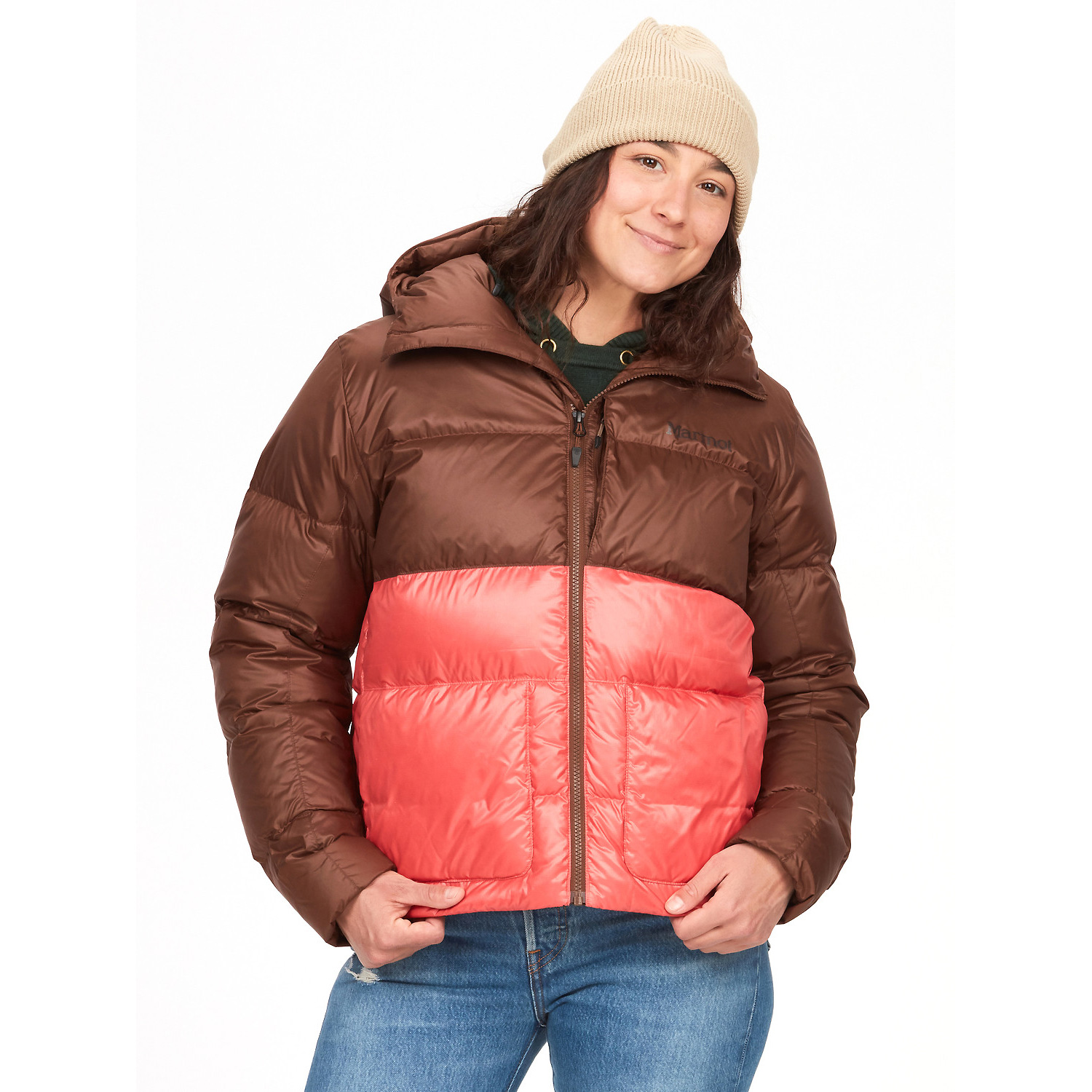 Damen Marmot Rot W GUIDES DOWN HOODIE