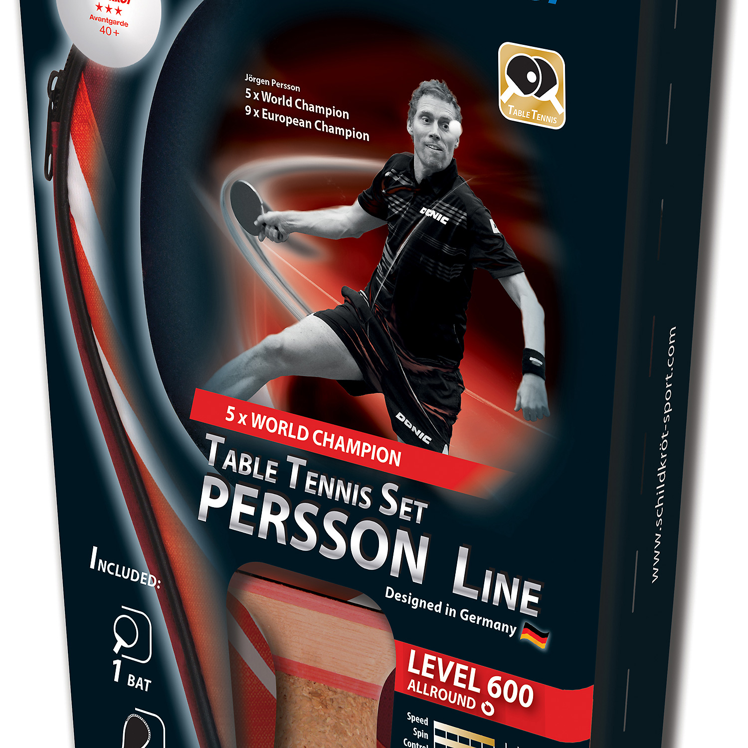 Unisex Donic Schildkröt wie abgebildet TT-Set PERSSON 600 Geschenkset, 1x Schläger LV600 Kork 000 - Tischtennis-Set