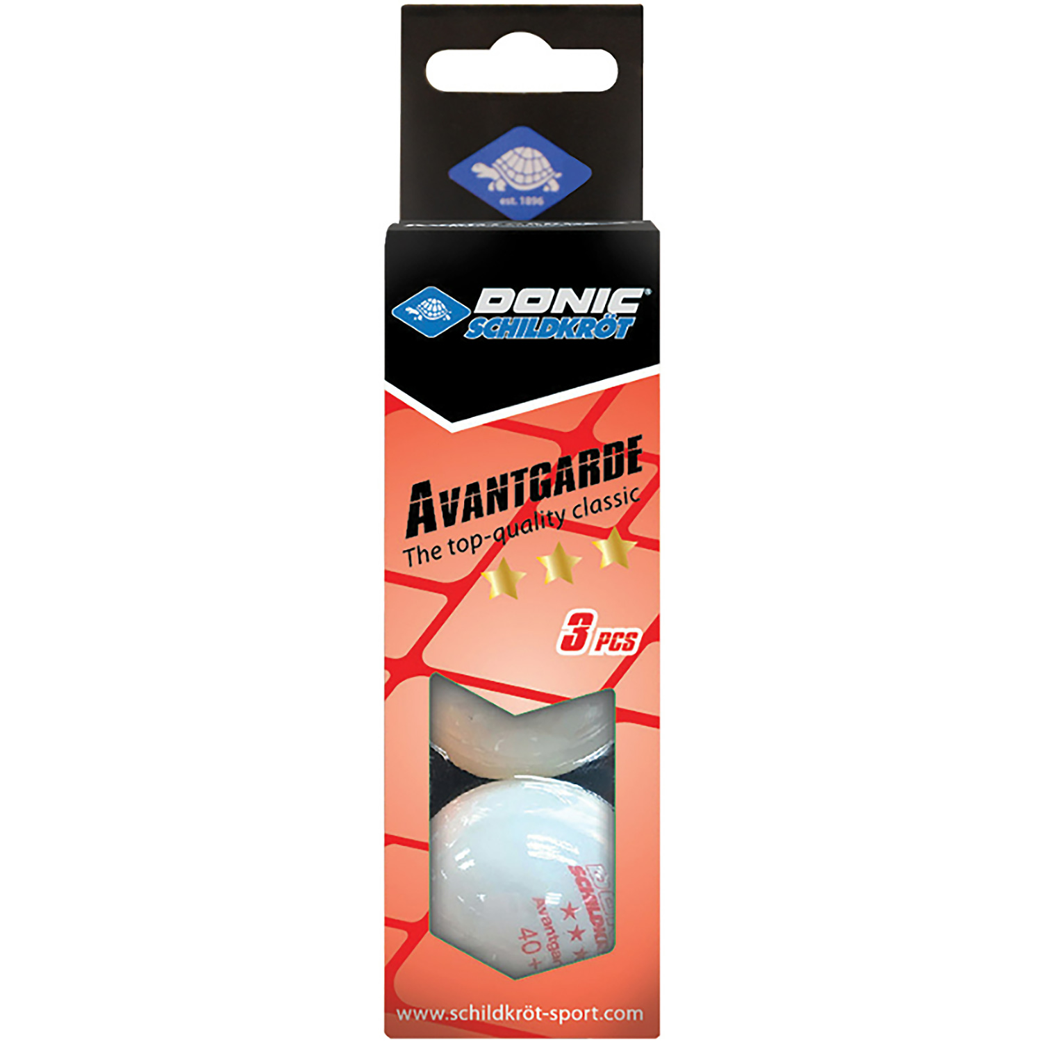Unisex DONIC Schildkröt wie abgebildet TT-Ball 3-Stern AVANTGARDE 40+ ABS weiß 001 - Ball