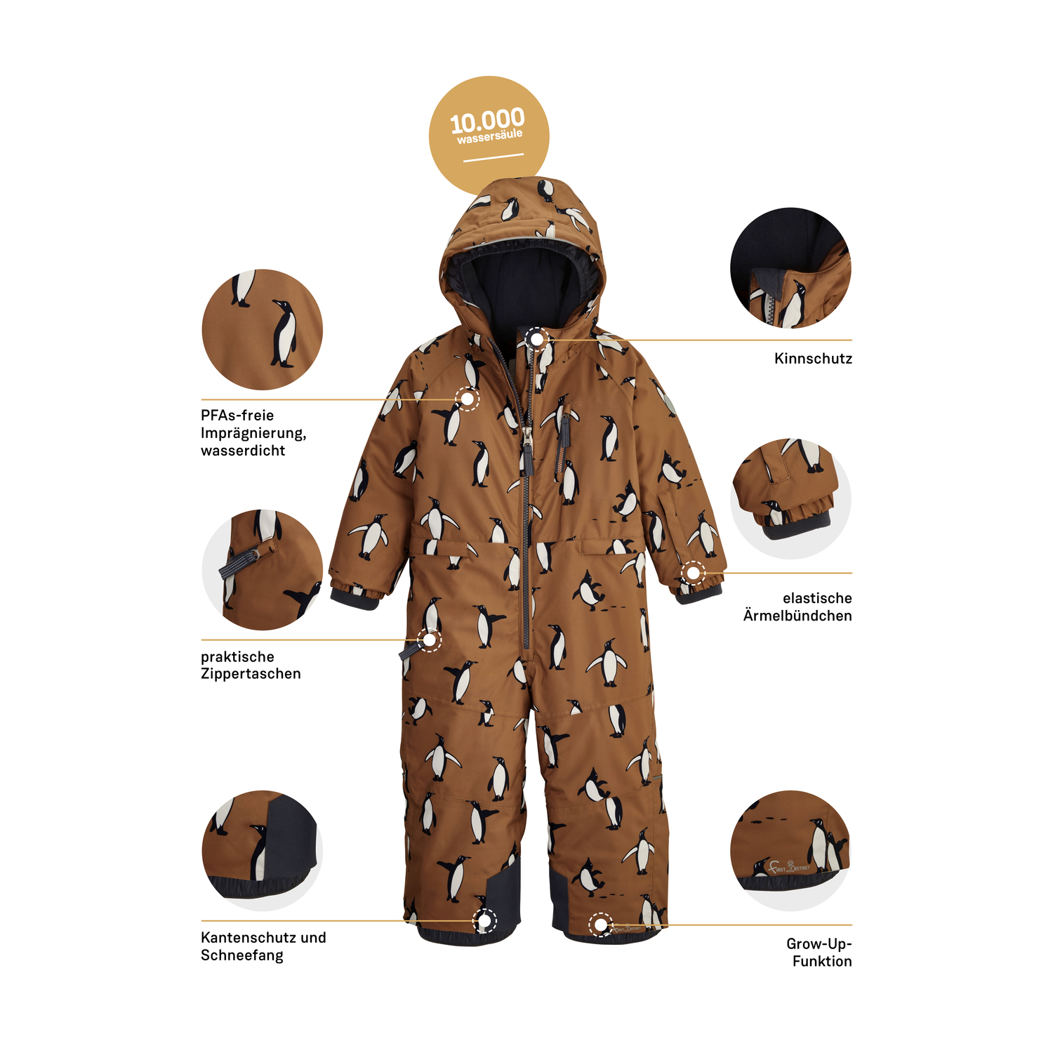 Minis Baby und Kleinkinder first instinct by killtec Braun FISW 26 MNS ONPC 00300 98/04 Overall