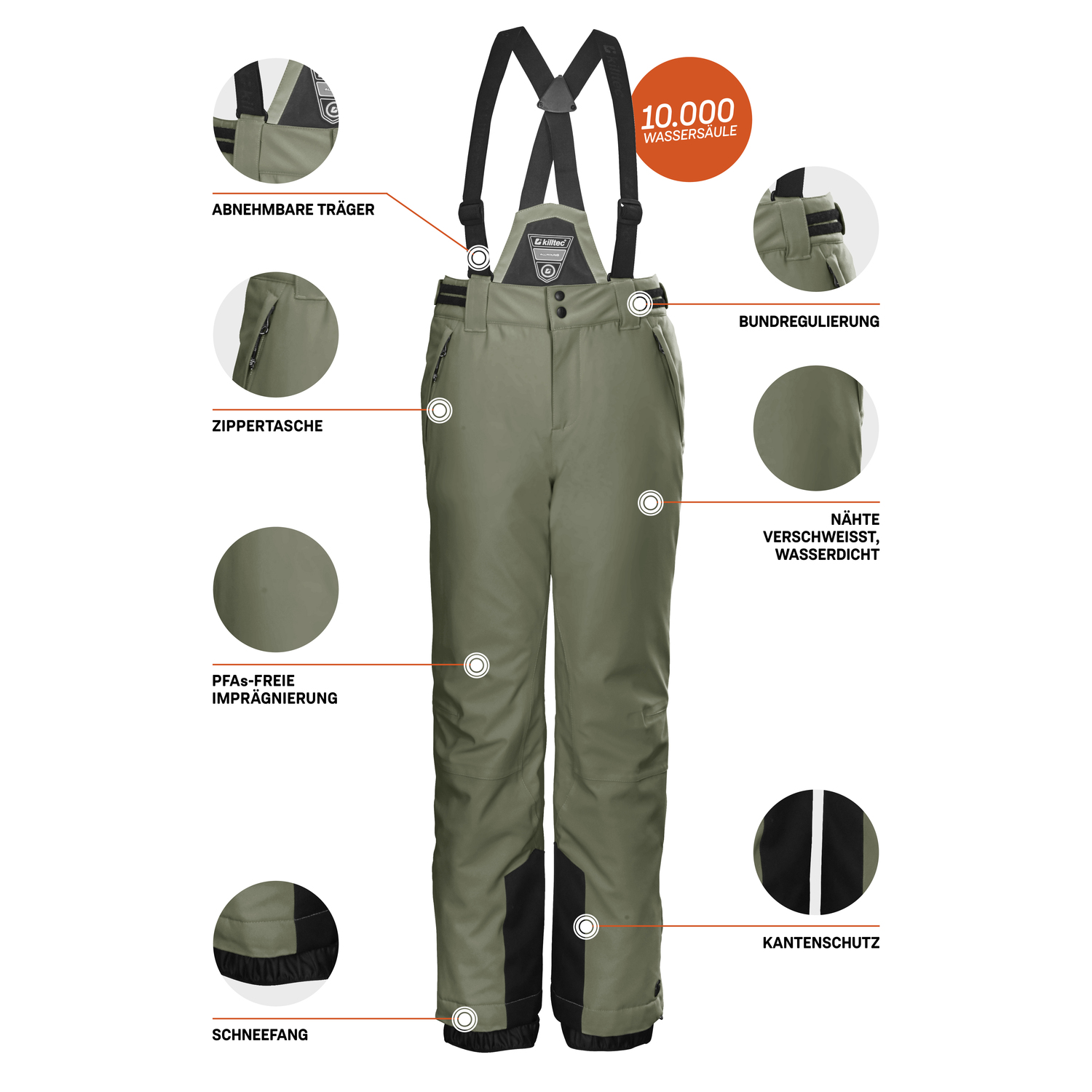 Mädchen Kinder killtec Moos KSW 77 GRLS SKI PNTS 00712 128 Latzhose