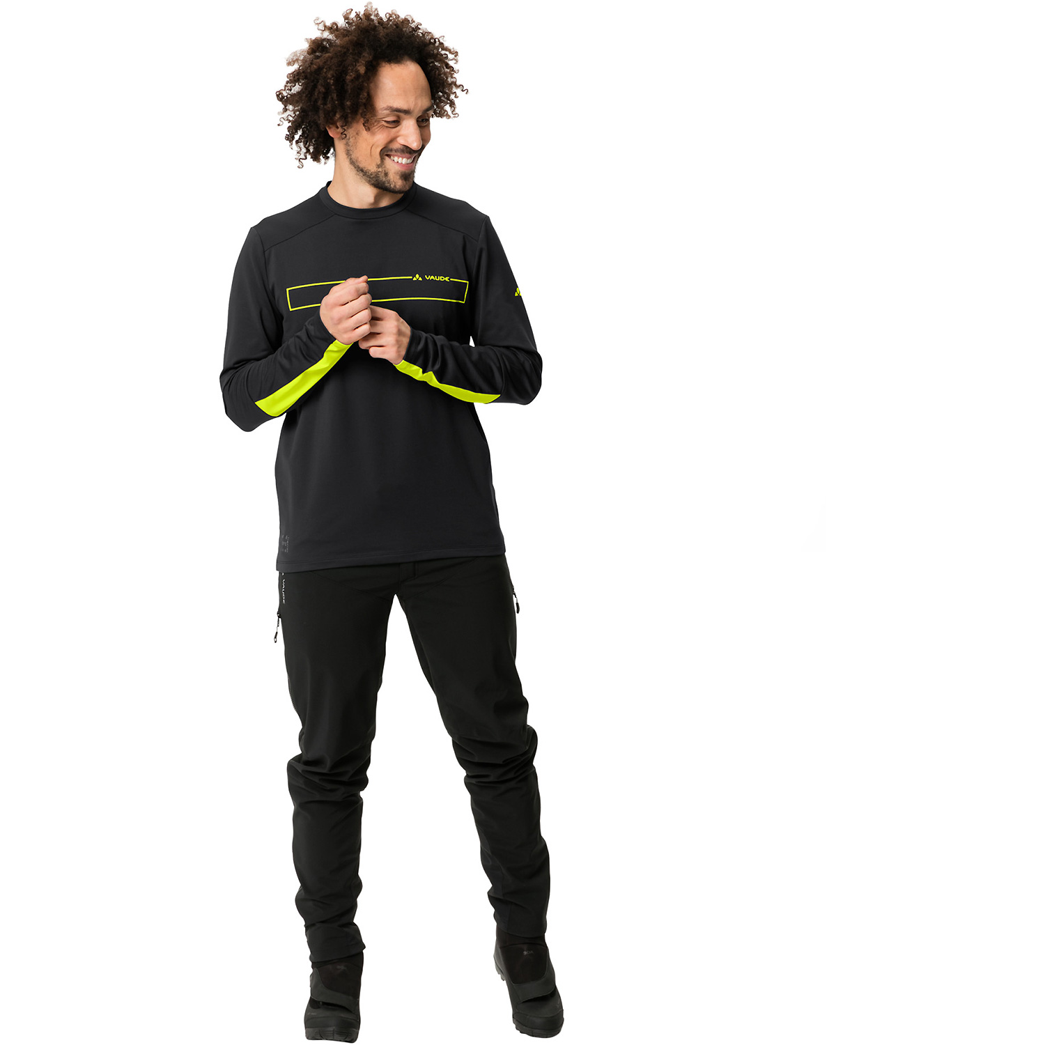 Herren VauDe Schwarz Me Qimsa LS Shirt 010 S Kapuzensweat