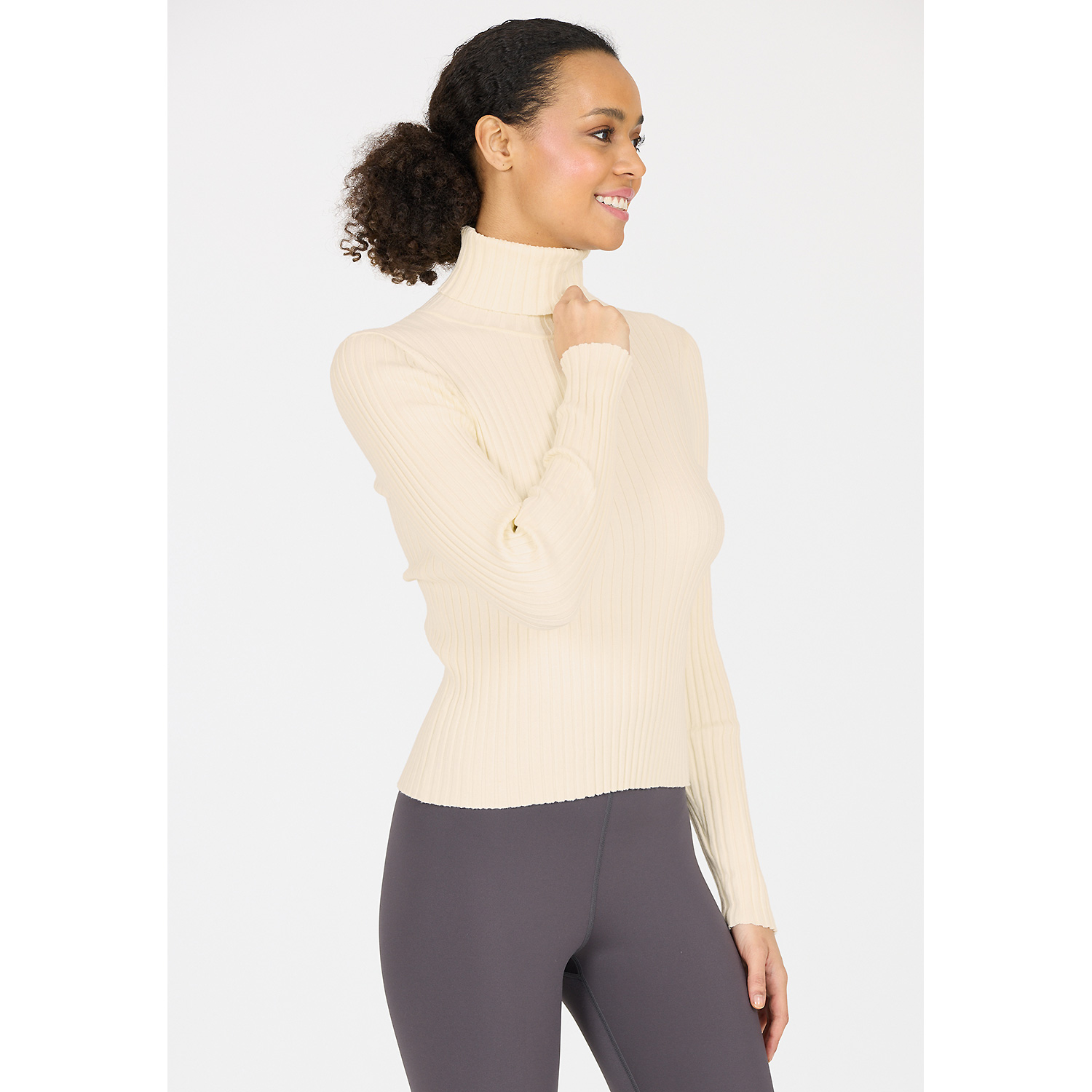 Damen Athlecia Dunkeloliv Jelina W Ribbed Turtleneck 1145 46 Shirt