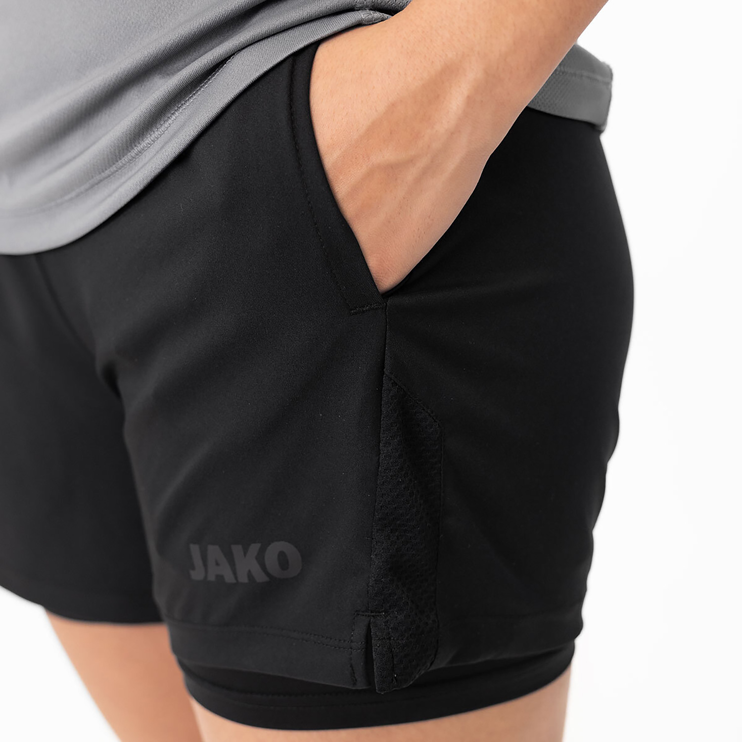 Herren Jako Schwarz 2-in-1 Short Power Tight