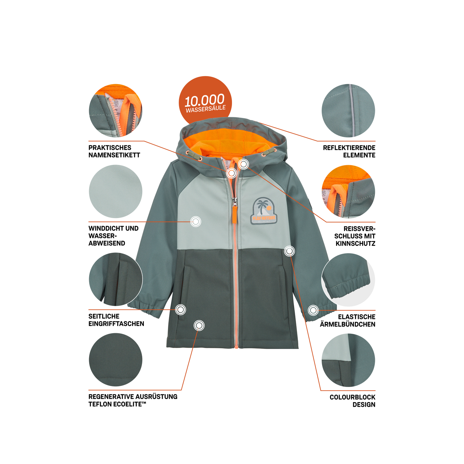 Minis first instinct by killtec Grün FIOS 4 MNS SFTSHLL JCKT Funktionsjacke
