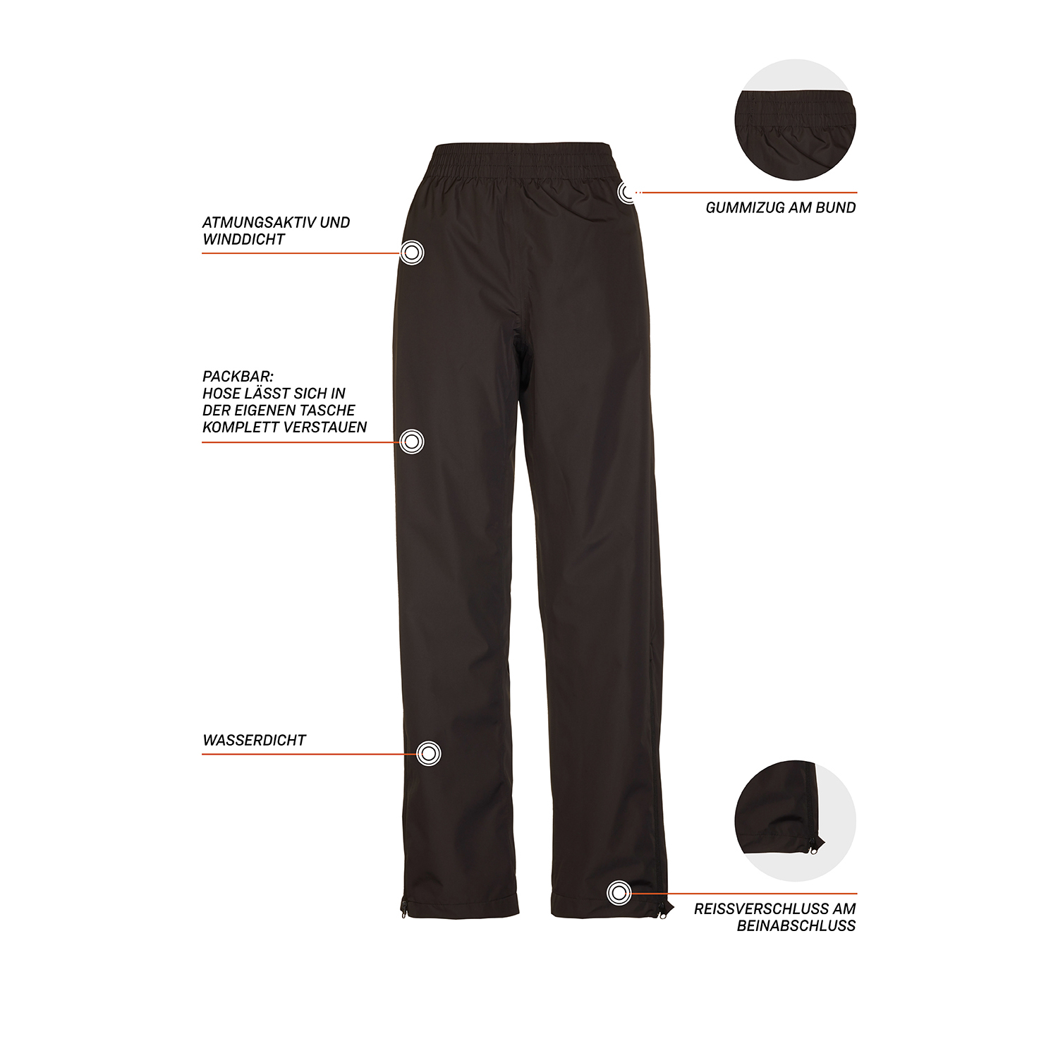 Damen killtec Schwarz Tira 00200 44 Regenhose
