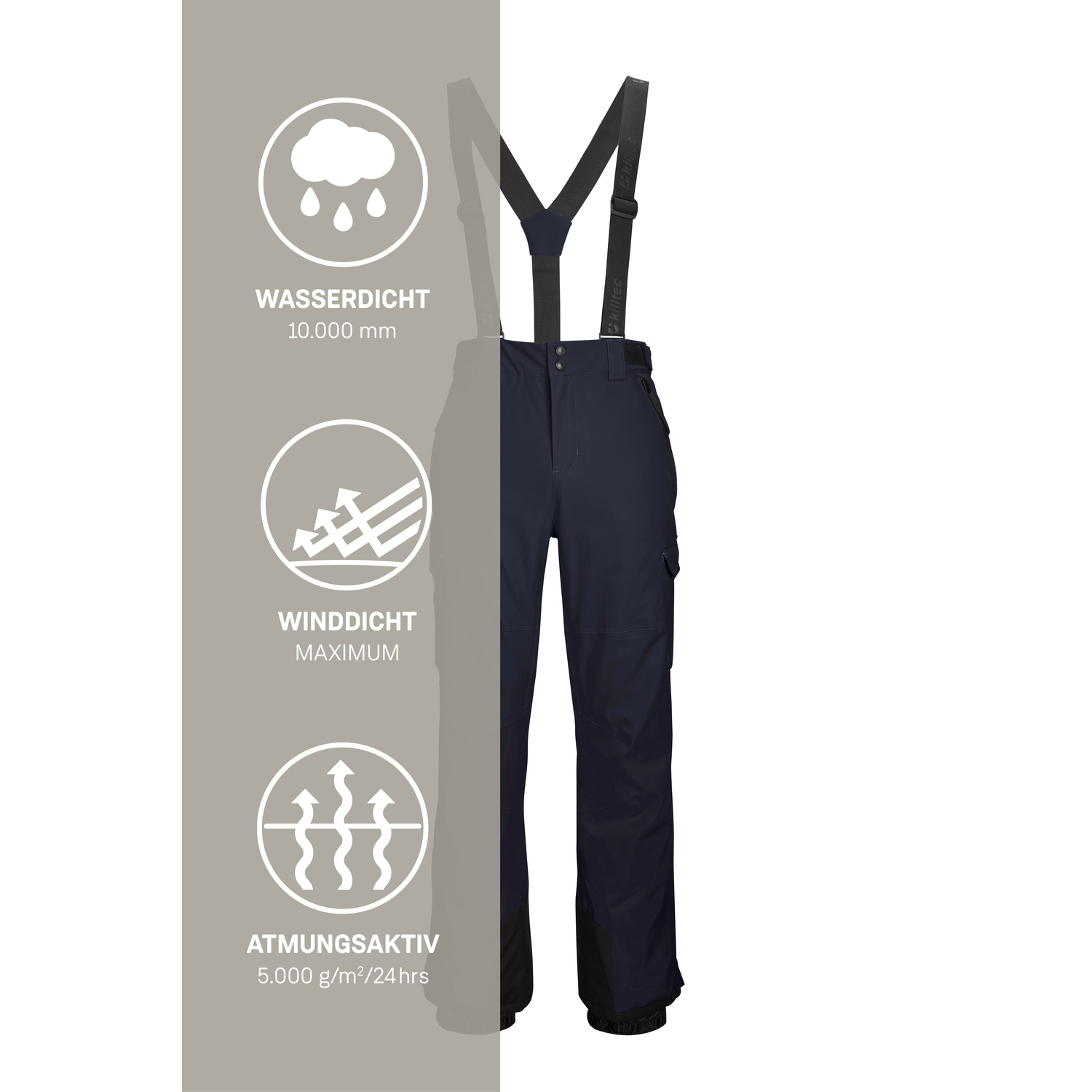 Herren killtec Schwarz KSW 83 MN SKI PNTS 00269 4XL Latzhose
