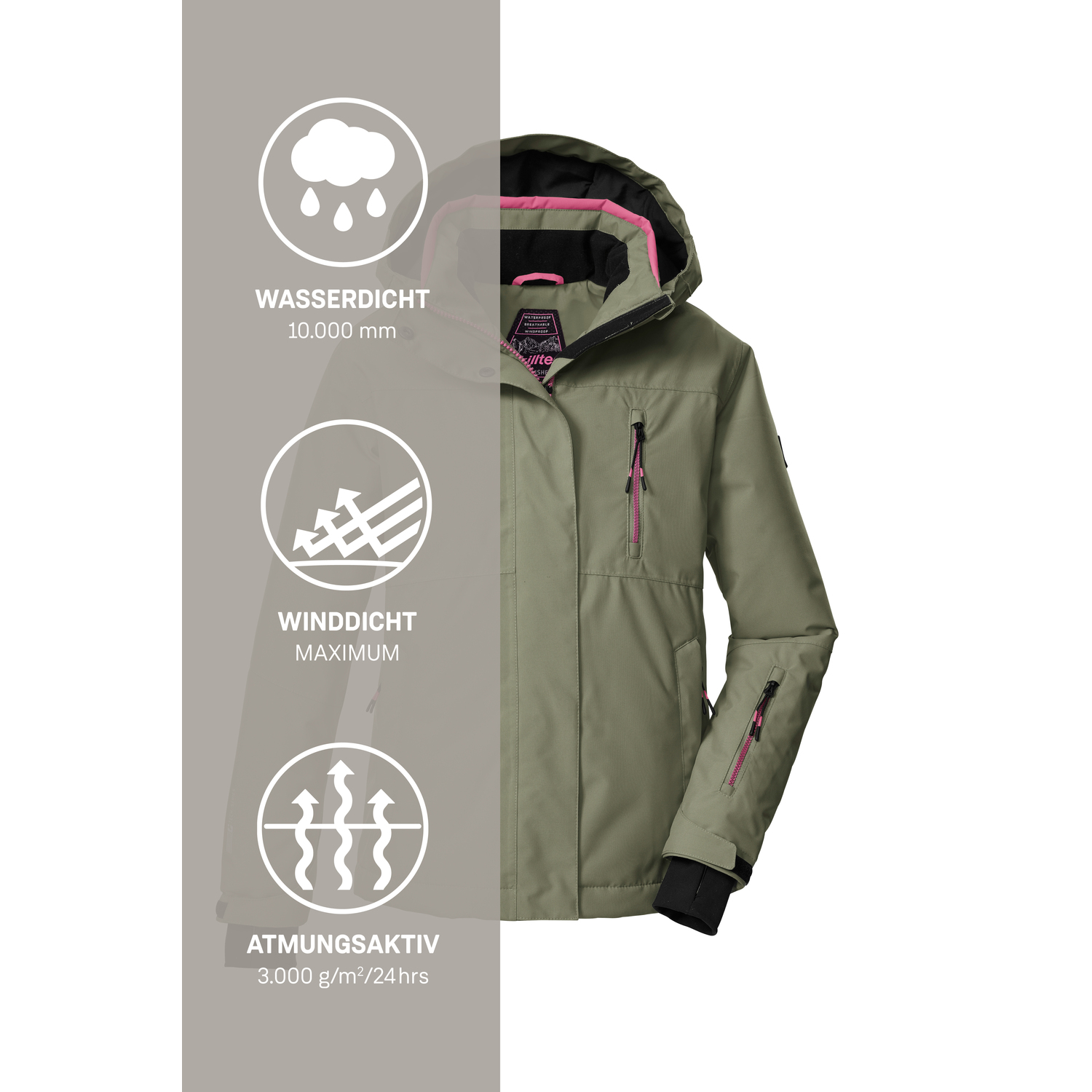 Kinder killtec Grün KSW 205 GRLS SKI JCKT 00734 176 Funktionsjacke