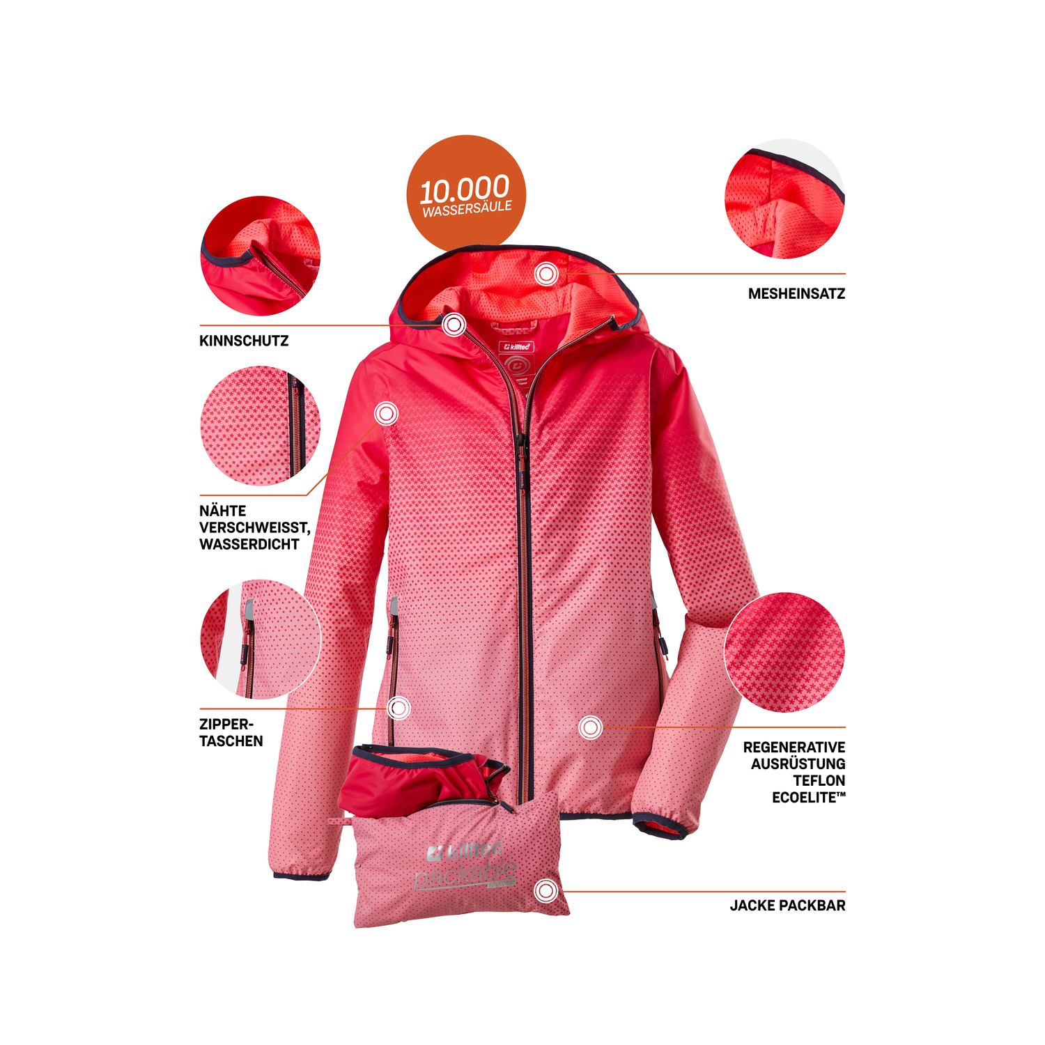 Mädchen killtec Beere Lyse GRLS JCKT A 00768 176 Regenjacke