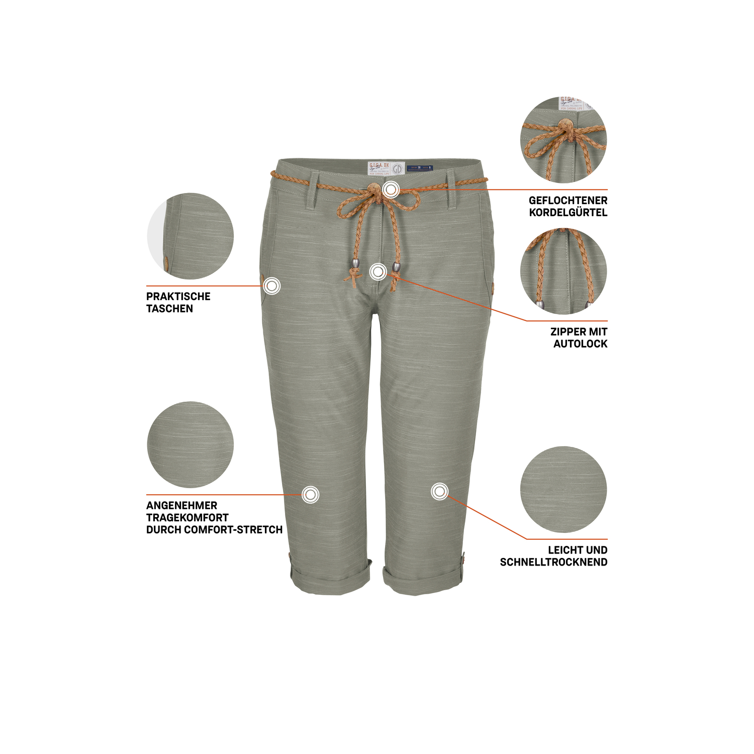Damen G.I.G.A. DX by killtec Oliv GS 93 WMN PNTS 00762 50 Caprihose