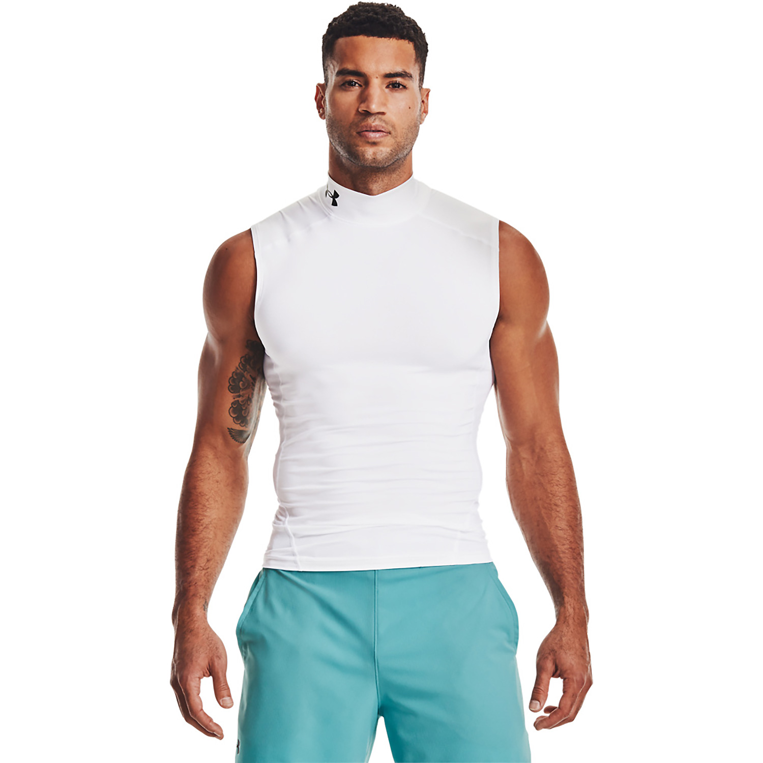 Damen Under Armour Weiß UA HG ARMOUR COMP MOCK SL 100 M Shirt