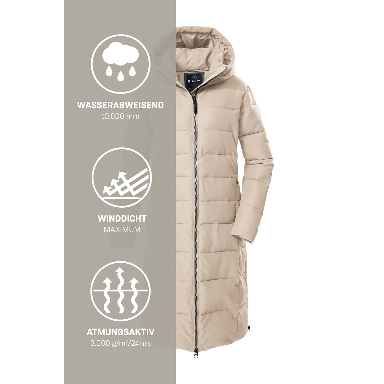 Damen G.I.G.A. DX by killtec Beige GW 88 WMN QLTD CT 00161 50 Mantel