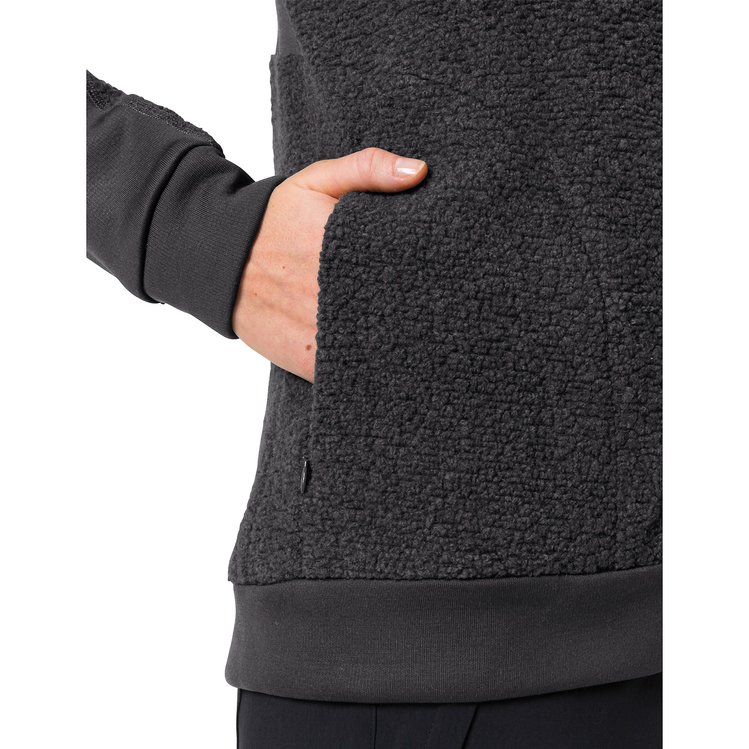 Damen VauDe Schwarz Wo Skomer Wool Fleece Jacket 678 42 Unterjacke