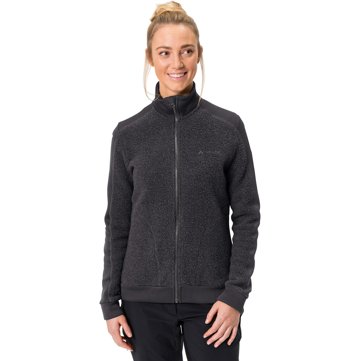 Damen VauDe Schwarz Wo Skomer Wool Fleece Jacket 678 42 Unterjacke