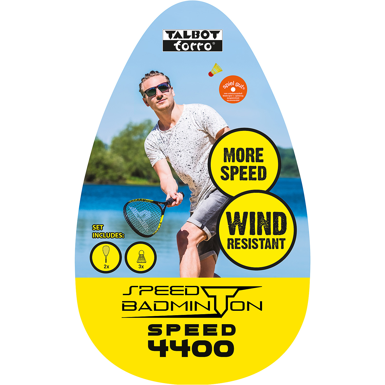 Unisex TABLBOT-TORRO wie abgebildet Speedbadminton Set SPEED 4400 im 3/4 Bag black/yellow, 000 -