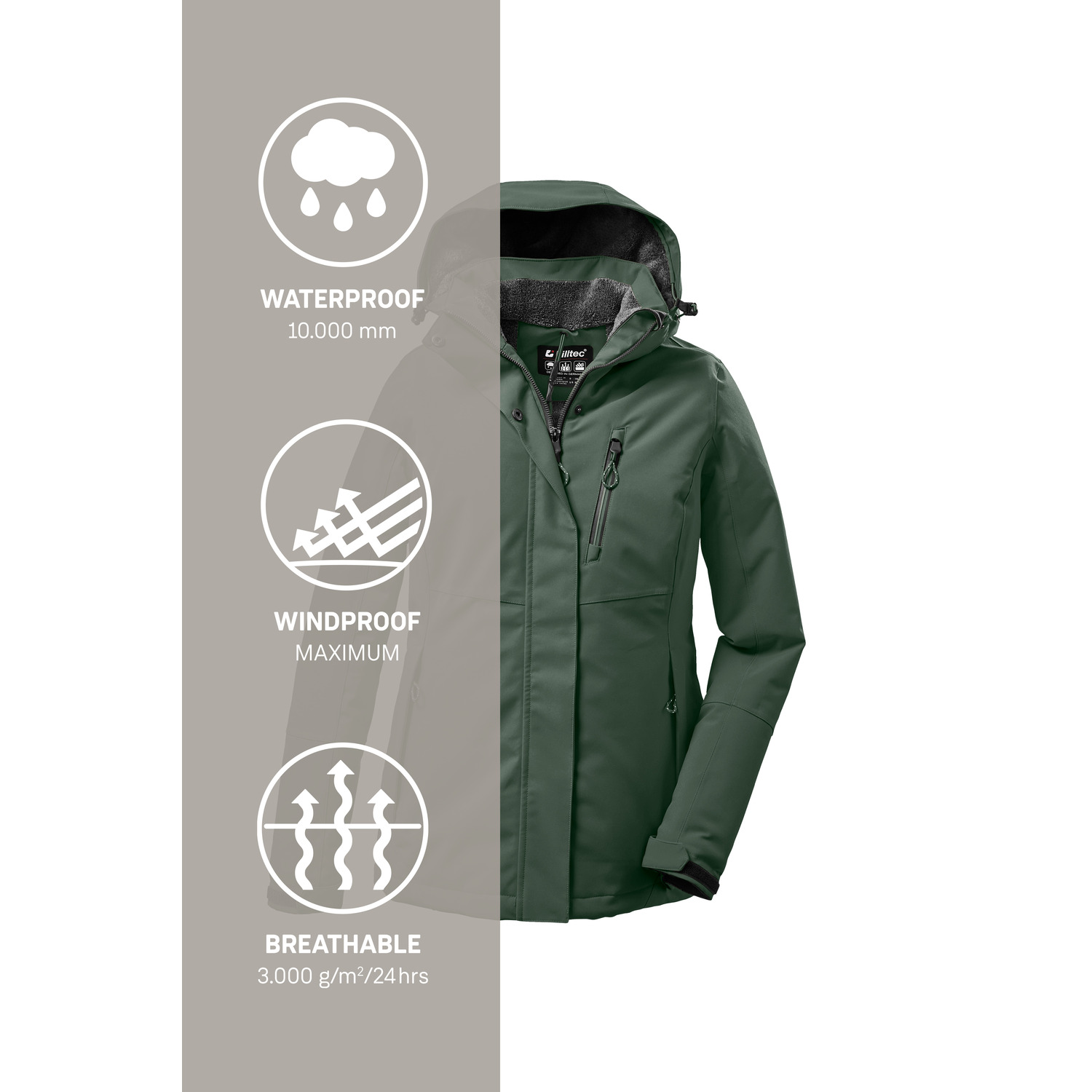 Damen killtec Grün KOW 170 WMN JCKT KG 00738 25 Funktionsjacke