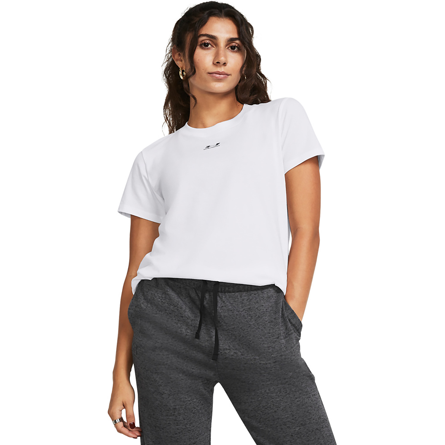 Damen UNDER ARMOUR Weiß UA RIVAL CORE SS 100 XS Shirt