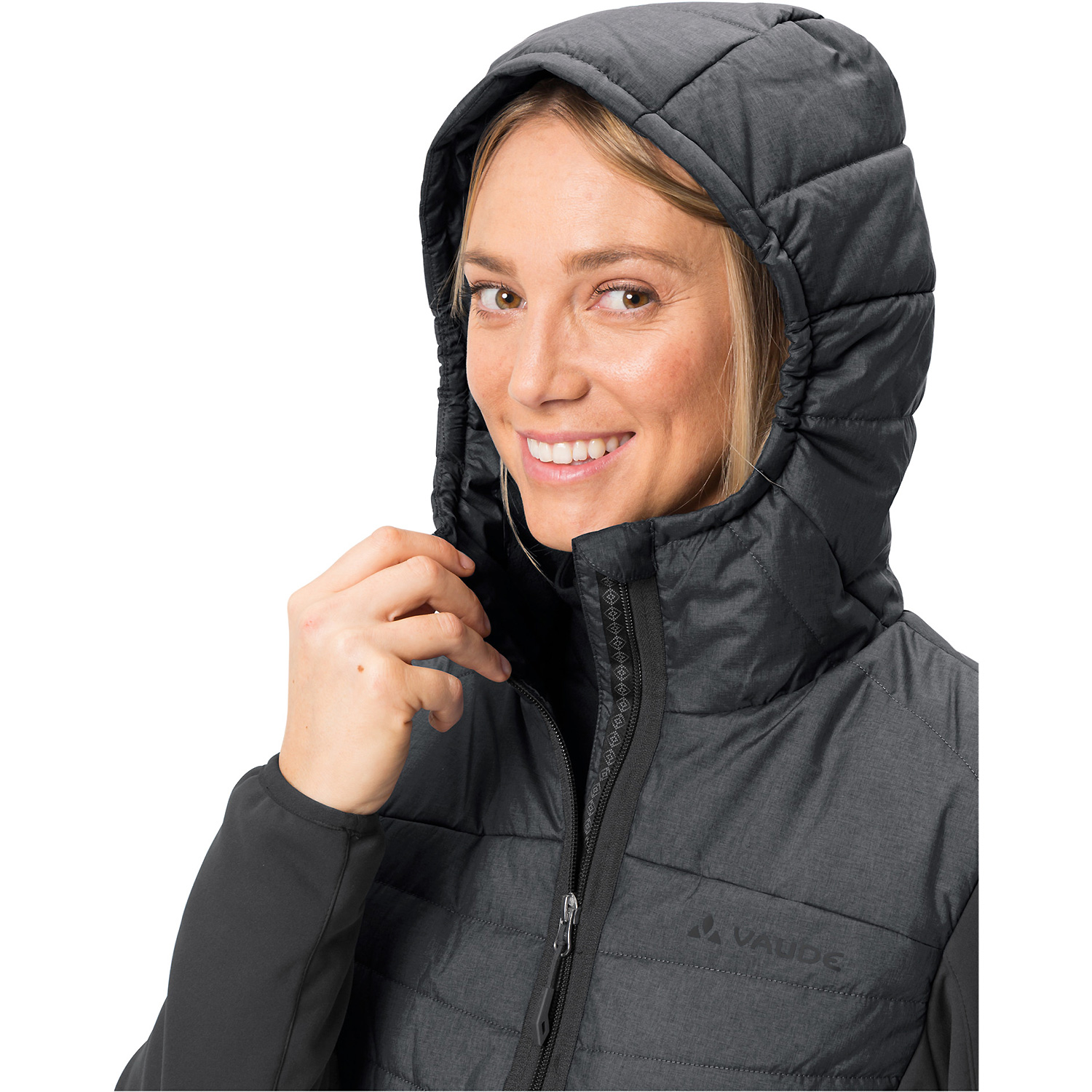Damen VauDe Schwarz Wo Skomer Hybrid Parka Funktionsjacke