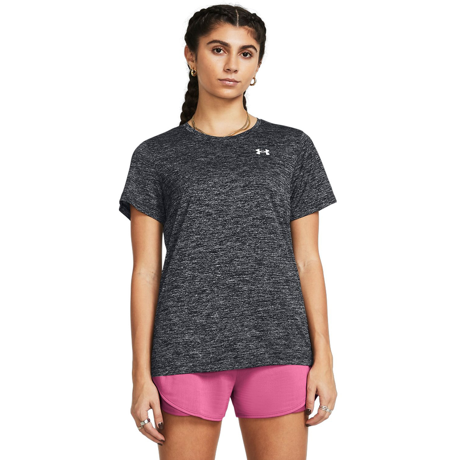 Damen UNDER ARMOUR Schwarz TECH SSC- TWIST 001 L Shirt