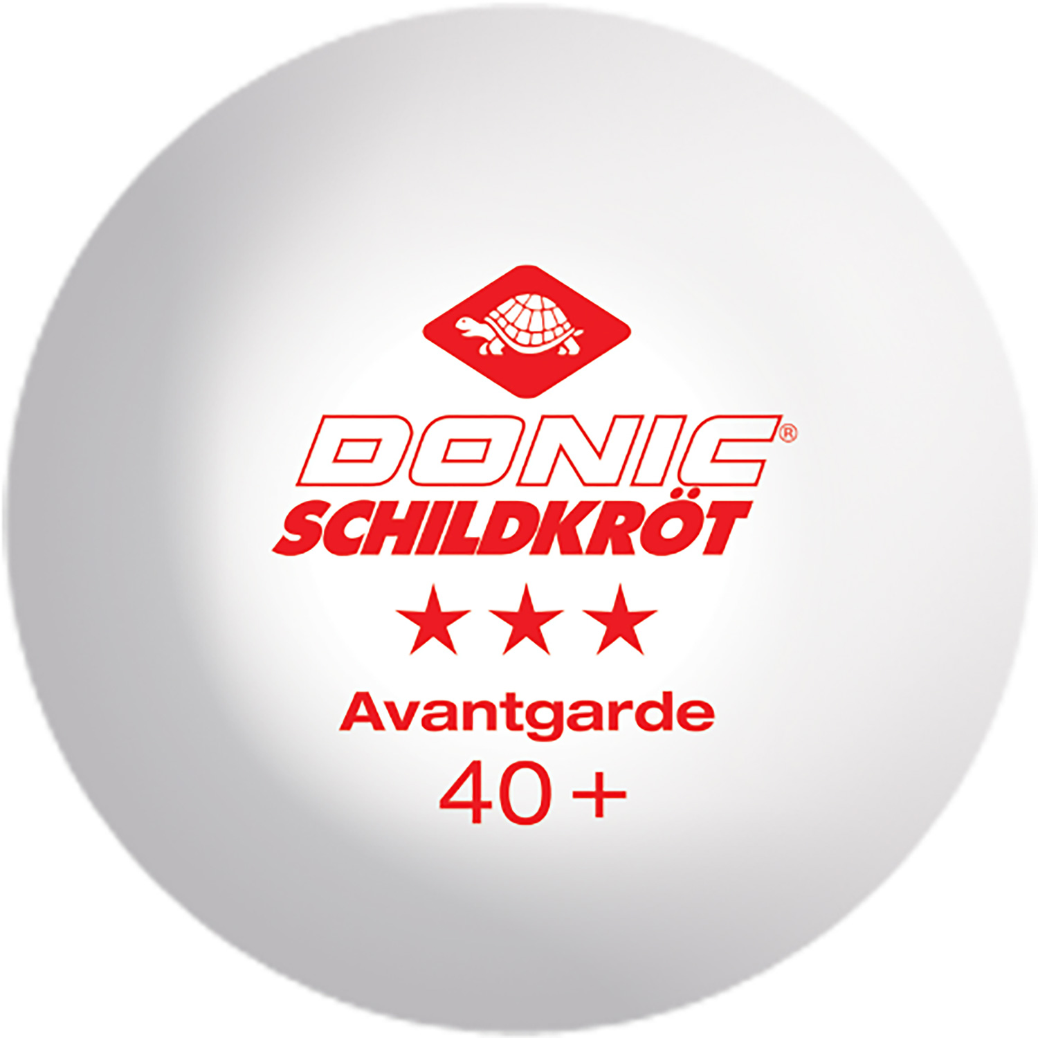 Unisex DONIC Schildkröt wie abgebildet TT-Ball 3-Stern AVANTGARDE 40+ ABS weiß 001 - Ball
