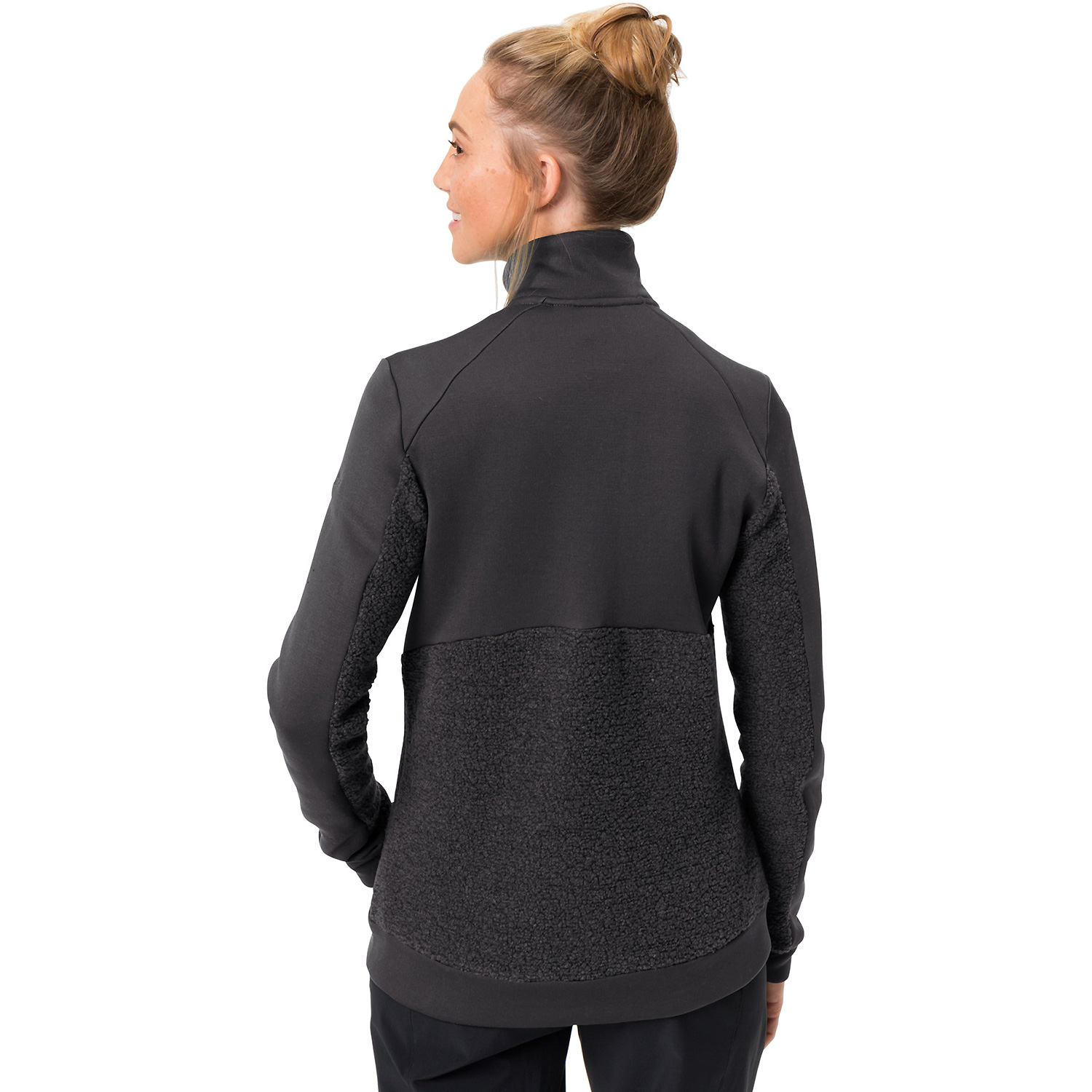 Damen VauDe Schwarz Wo Skomer Wool Fleece Jacket 678 42 Unterjacke