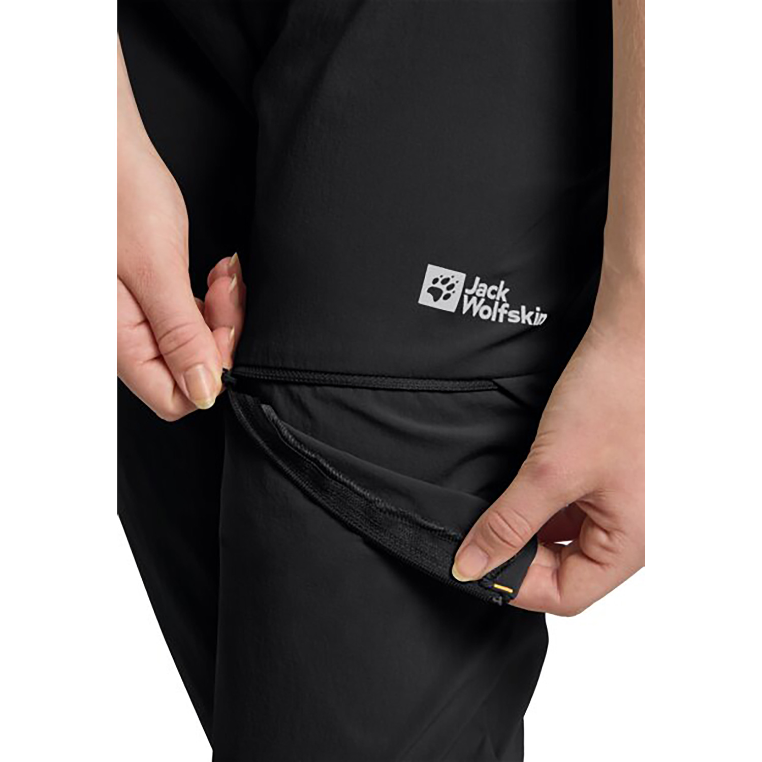 Damen Jack Wolfskin Schwarz HIKEOUT ZIP OFF PANTS W 6000 38 Hose