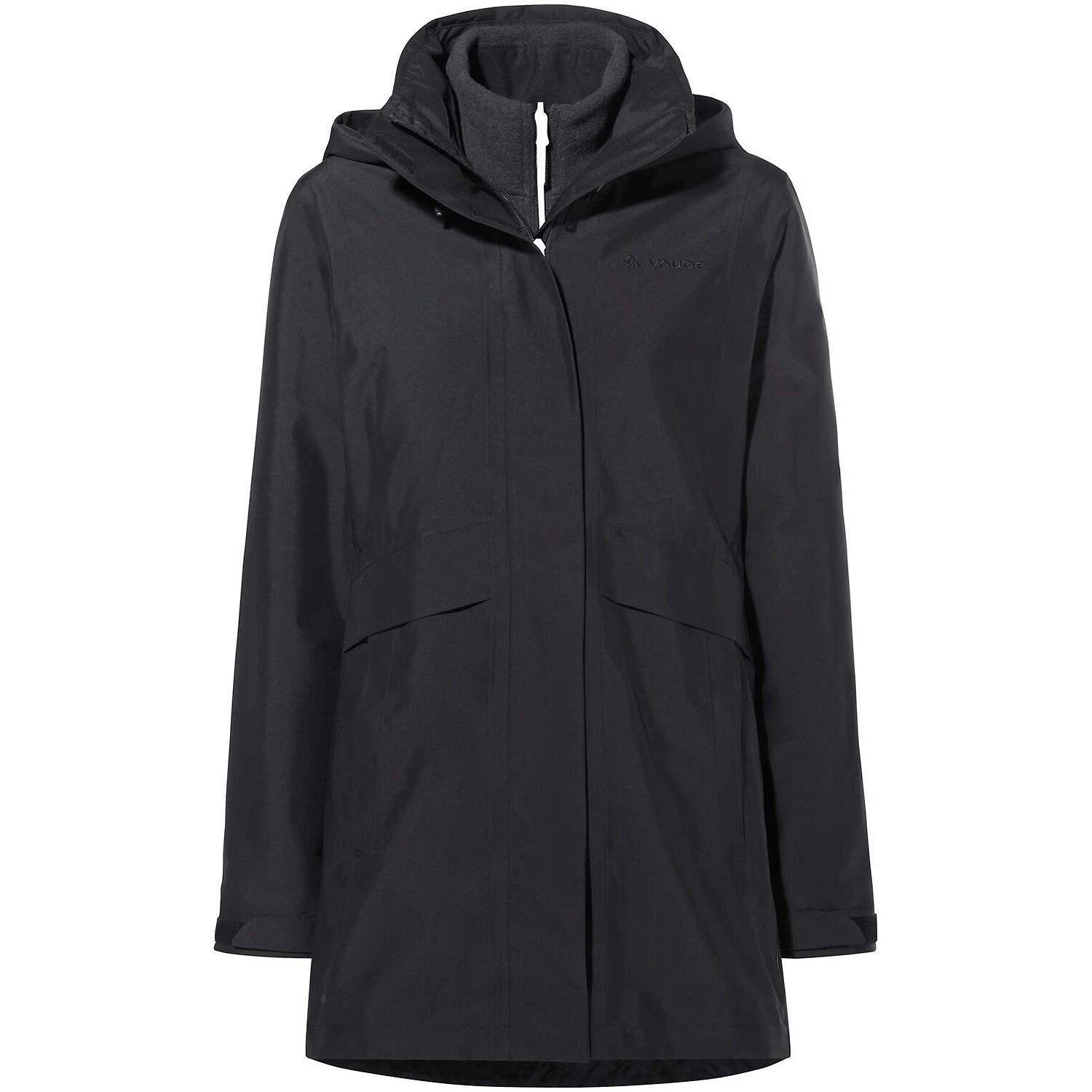 Damen Vaude Schwarz Wo Idris 3in1 Parka IV Doppeljacke