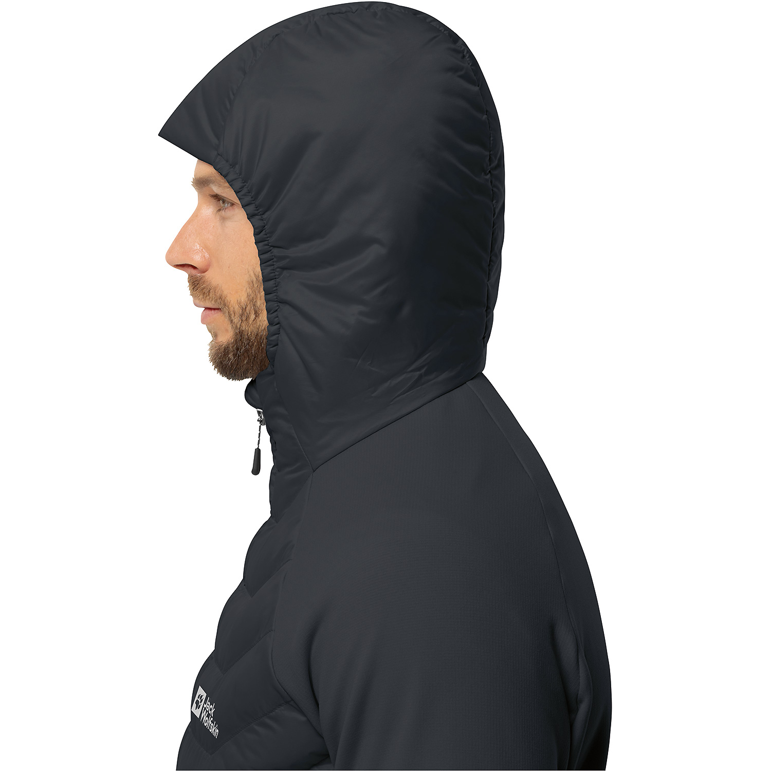 Herren Jack Wolfskin Schwarz ROUTEBURN PRO HYBRID M 6000 S Unterjacke