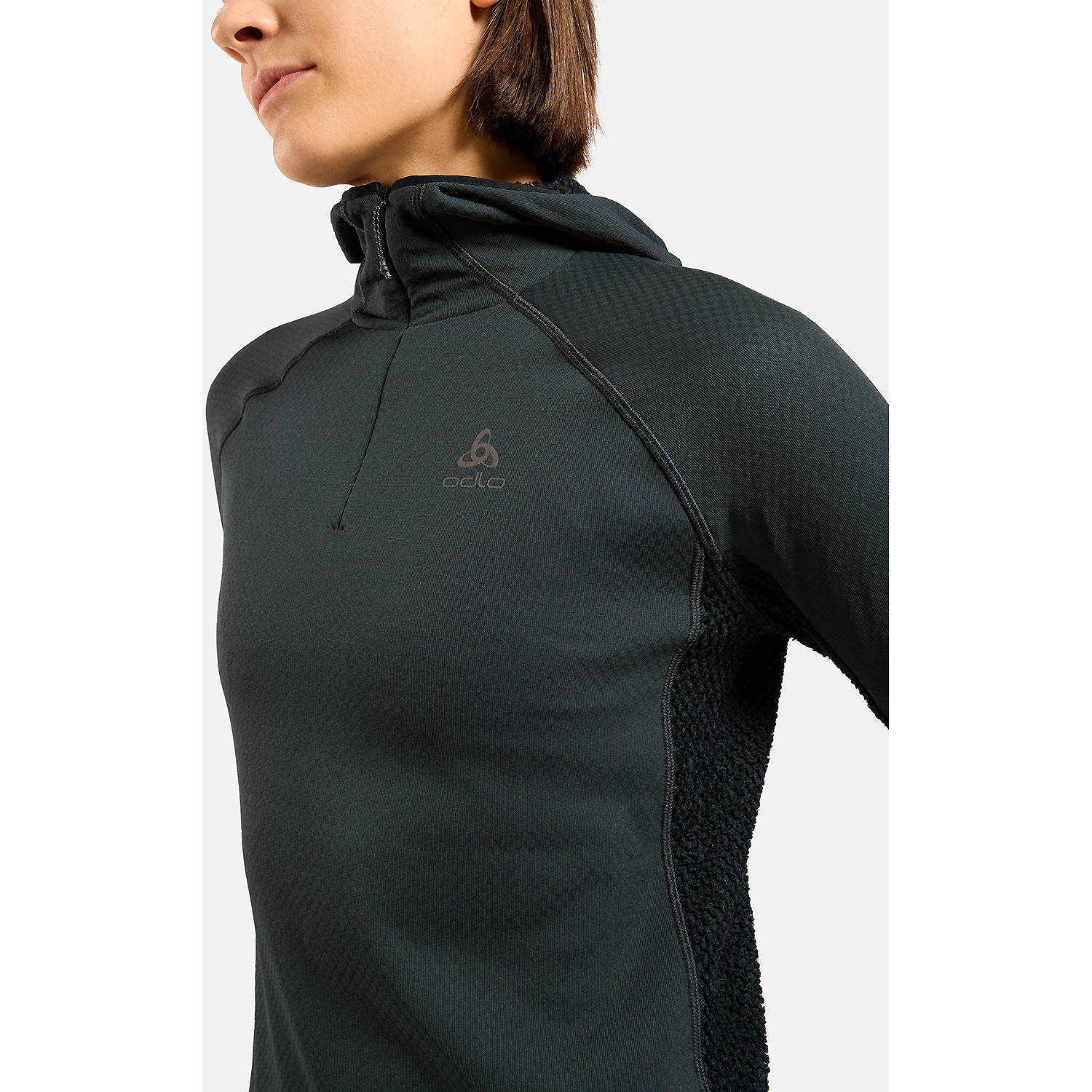 Damen Odlo Schwarz X-ALP Kapuzensweat