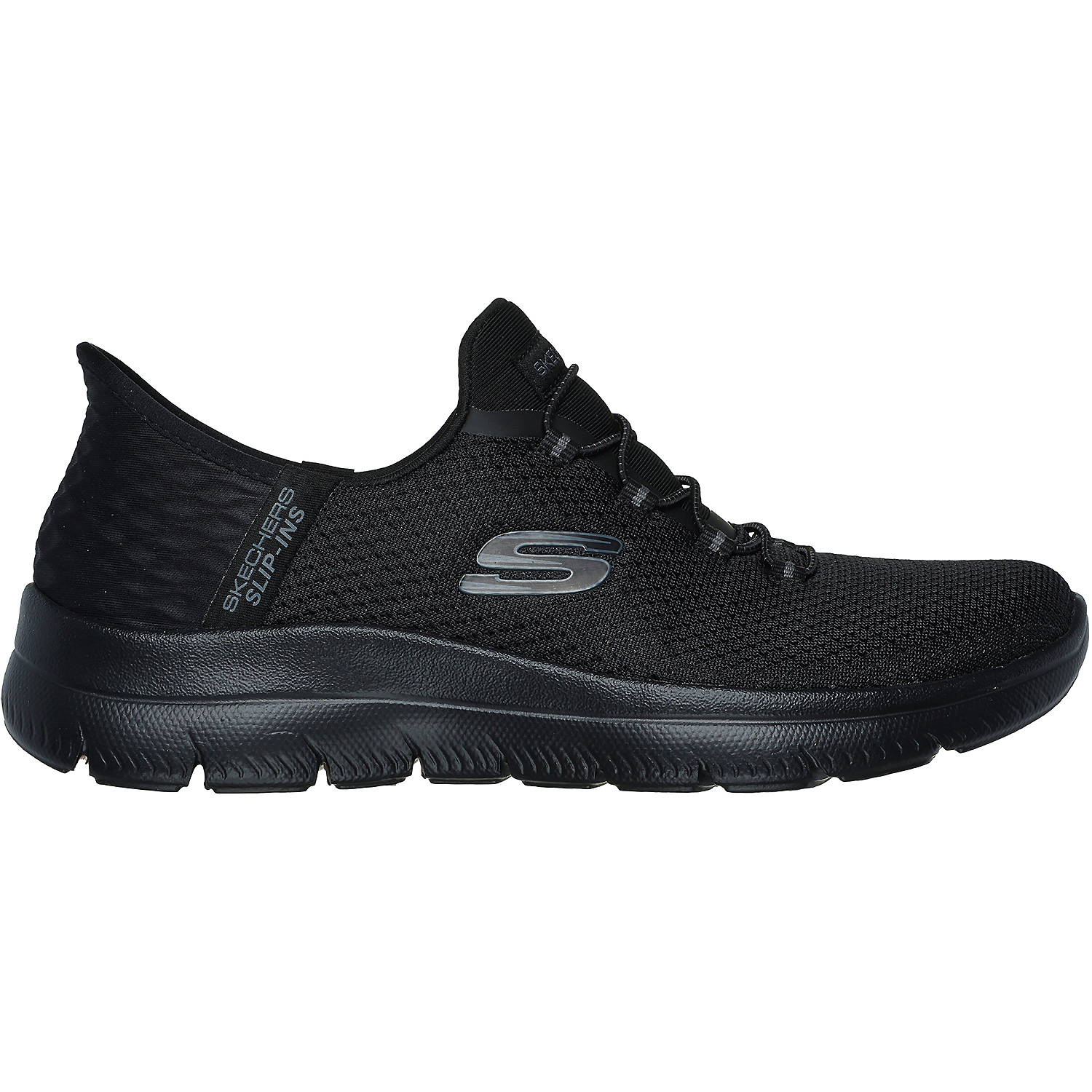 Damen Skechers Schwarz MESH BUNGEE SLIP-INS W  AIR-COOLED BBK 40 Slipper