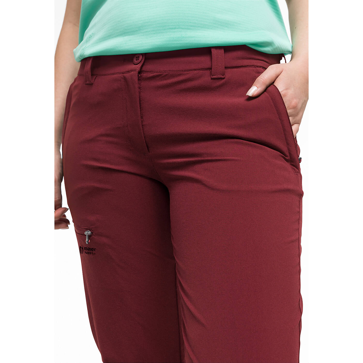 Damen Maier Sports Bordeaux Lulaka 7/8 Da-7/8 Hose el. M10109 34 Caprihose