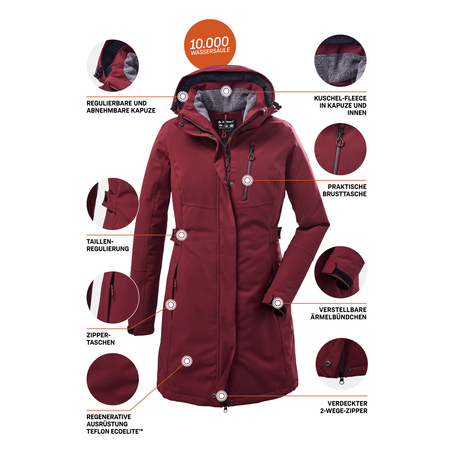 Damen killtec Bordeaux