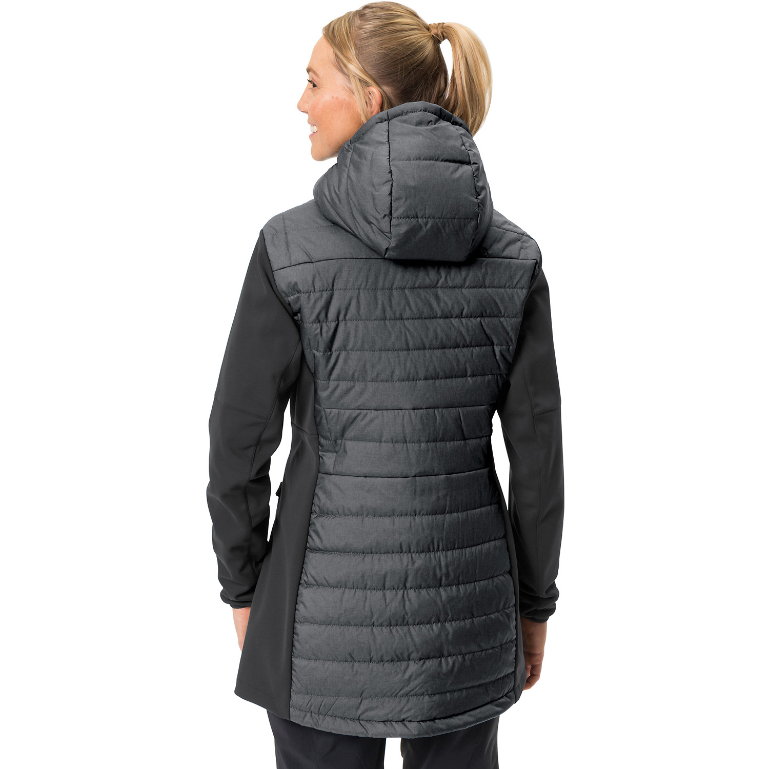 Damen VauDe Schwarz Wo Skomer Hybrid Parka Funktionsjacke