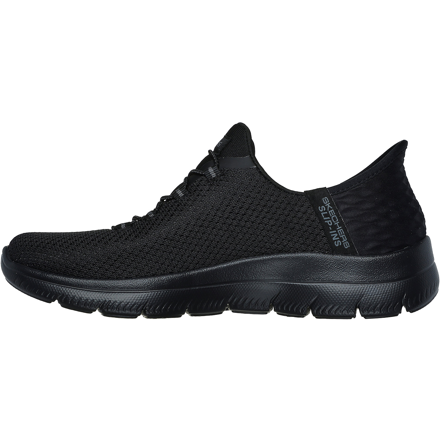 Damen Skechers Schwarz MESH BUNGEE SLIP-INS W  AIR-COOLED BBK 40 Slipper