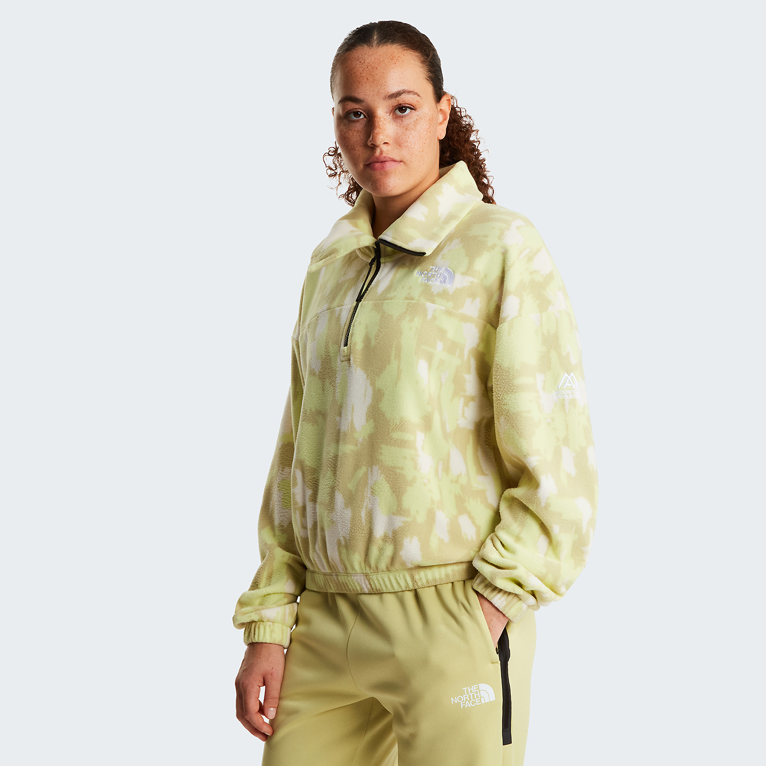 Damen The North Face Gelb W MOUNTAIN ATHLETICS FLEECE 1/4 ZIP-PRIN Sweatshirt