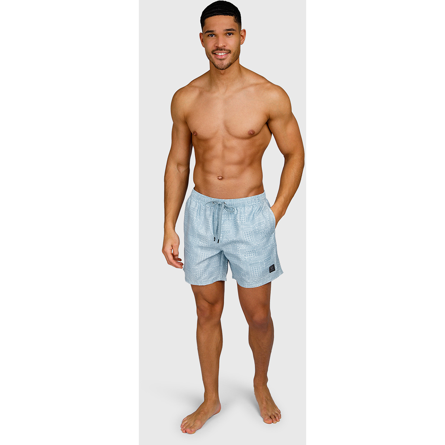 Herren Brunotti Grau Helios-Print Men Swim Shorts 5005 XL Badeshort