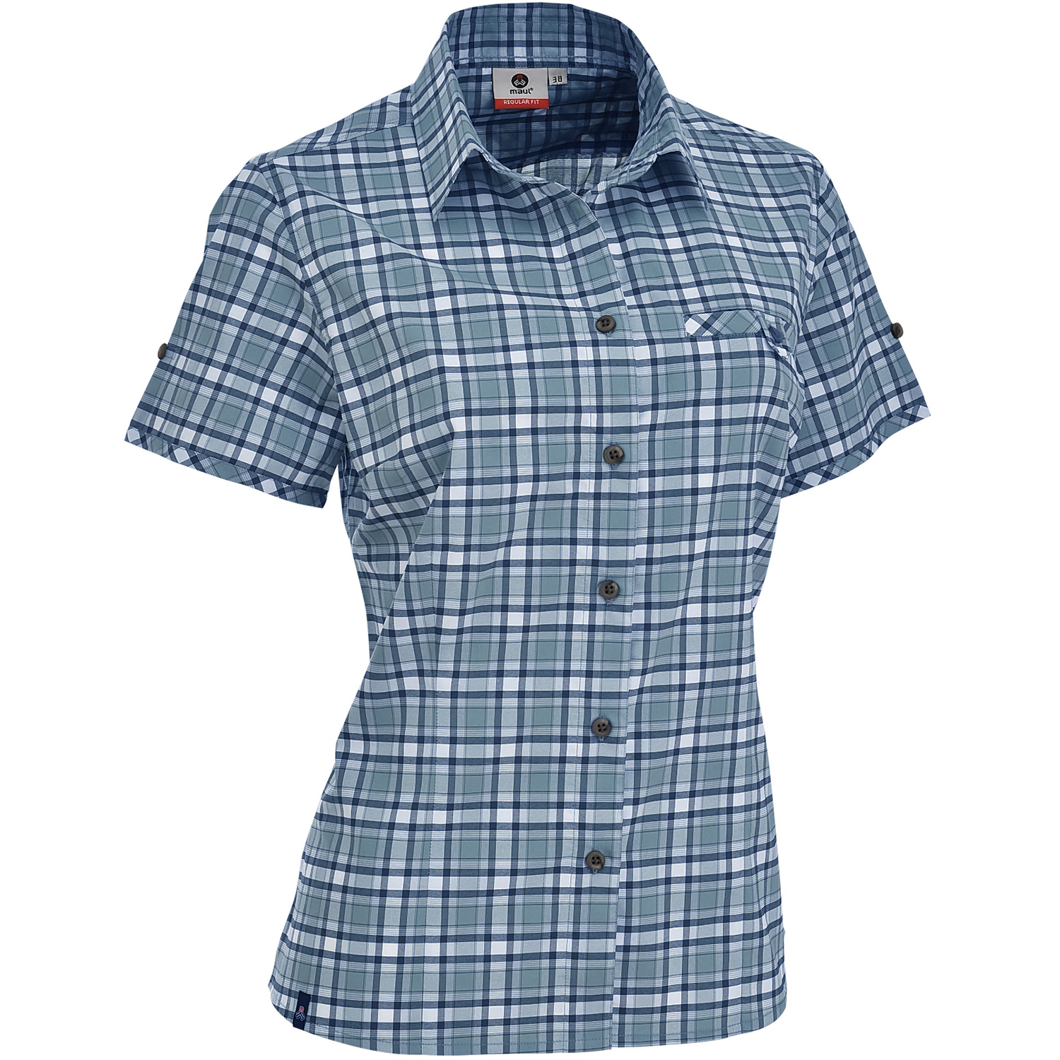 Damen Maul Sport Hellblau Elbe II -1/2 Bluse kariert ela 79 46 Bluse