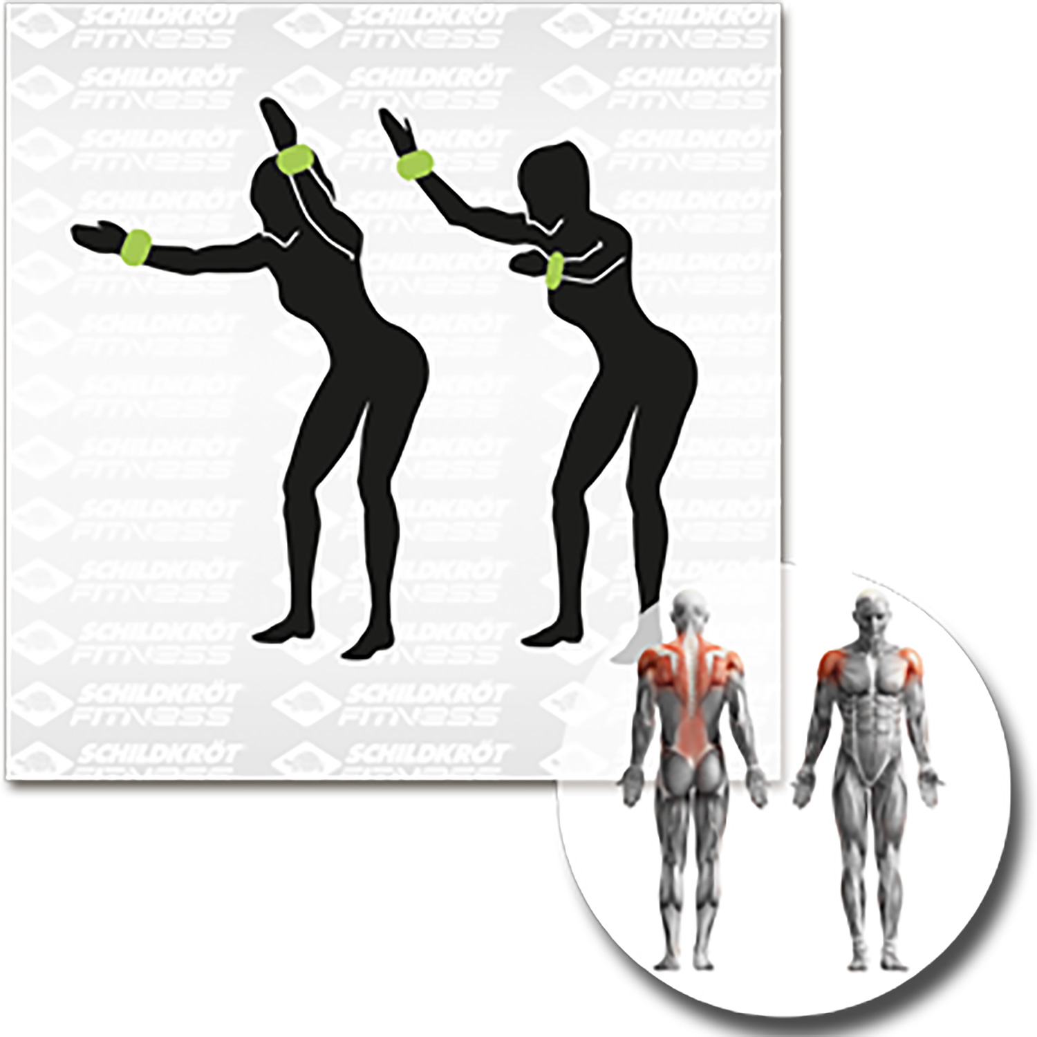 Unisex Schildkröt FITNESS wie abgebildet GEWICHTSMANSCHETTE, 2x 0,5kg, (green) im Carrybag, M-2022 000 - Körpergewicht
