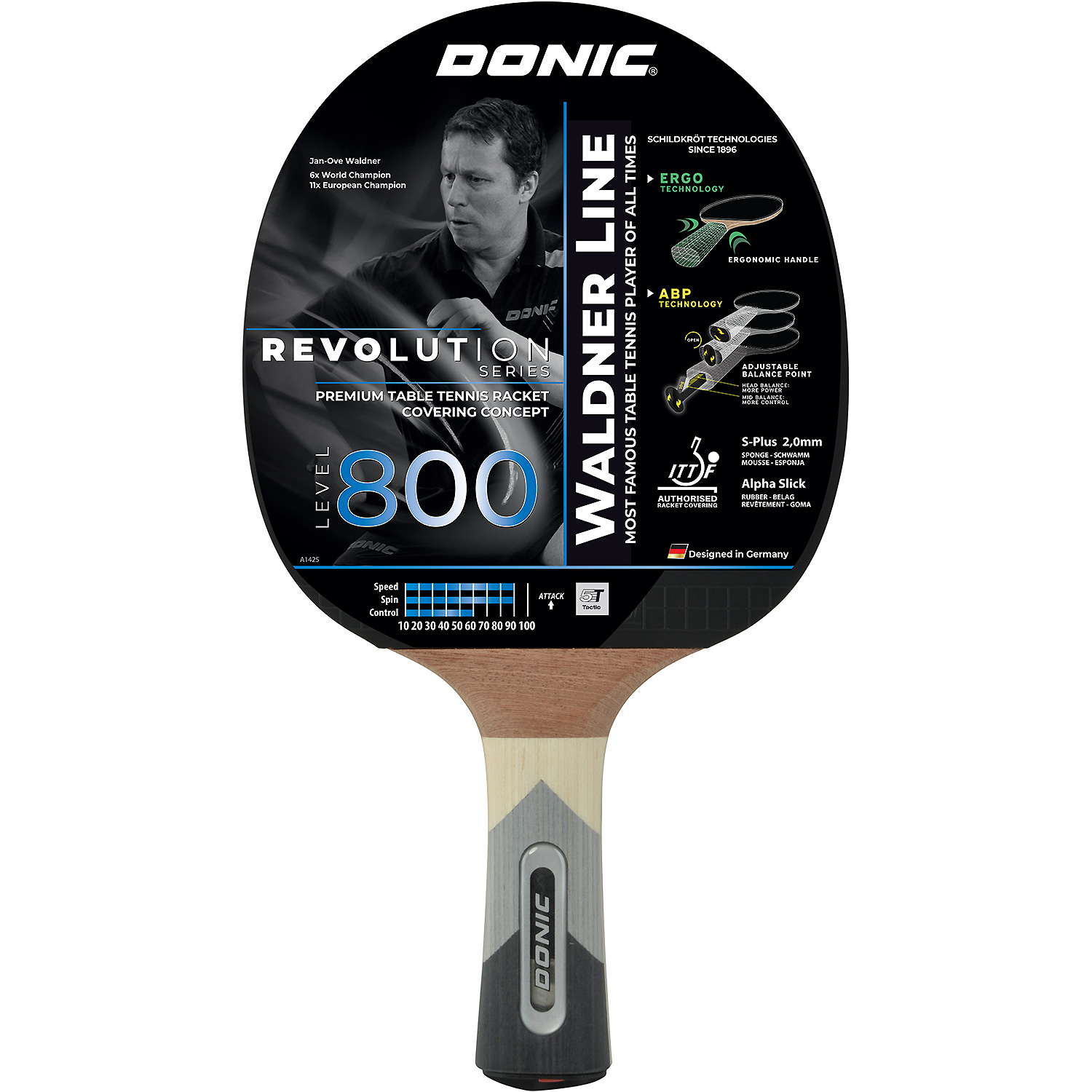Unisex DONIC wie abgebildet TT-Schläger WALDNER 800 ABP-Griff 000 - Tischtennis-Schläger