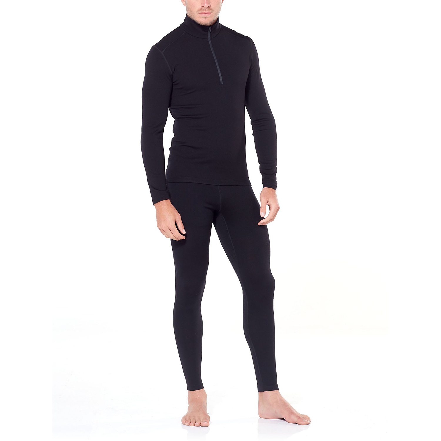 Herren Icebreaker Schwarz Men 260 Tech LS Half Zip 001 XXL Rolli