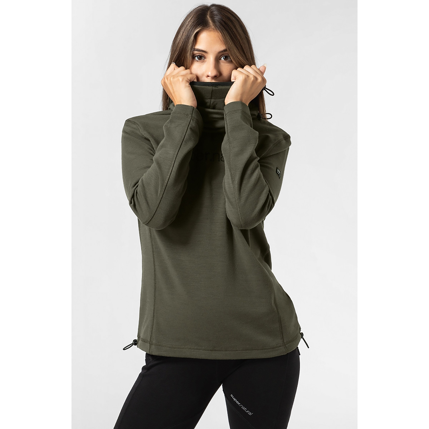 Damen Super.Natural Schwarz W ALPINE HOODED